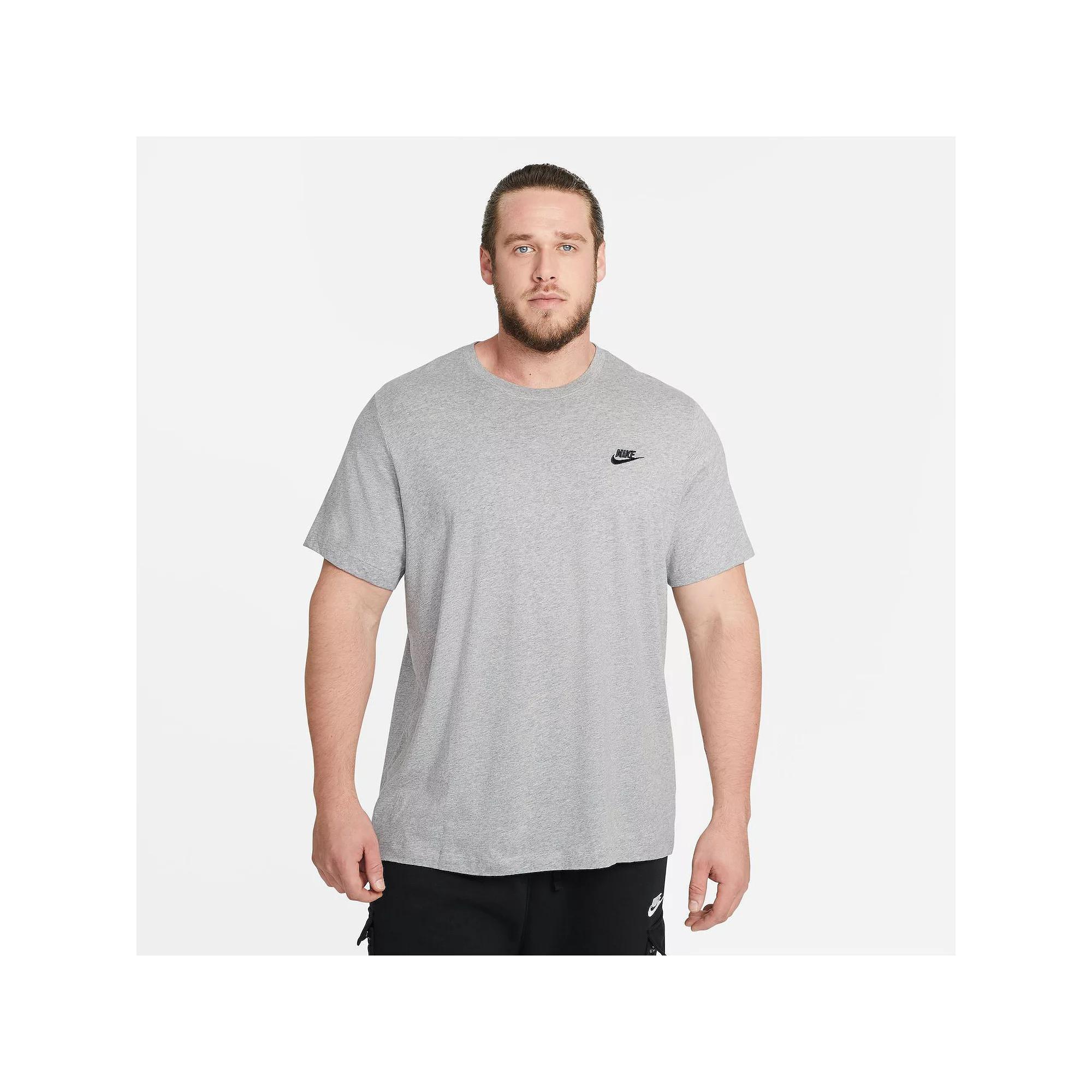 Nike Mens Nike NSW Club Short Sleeve T-Shirt - Mens Dark Grey Heather/Black Product Image