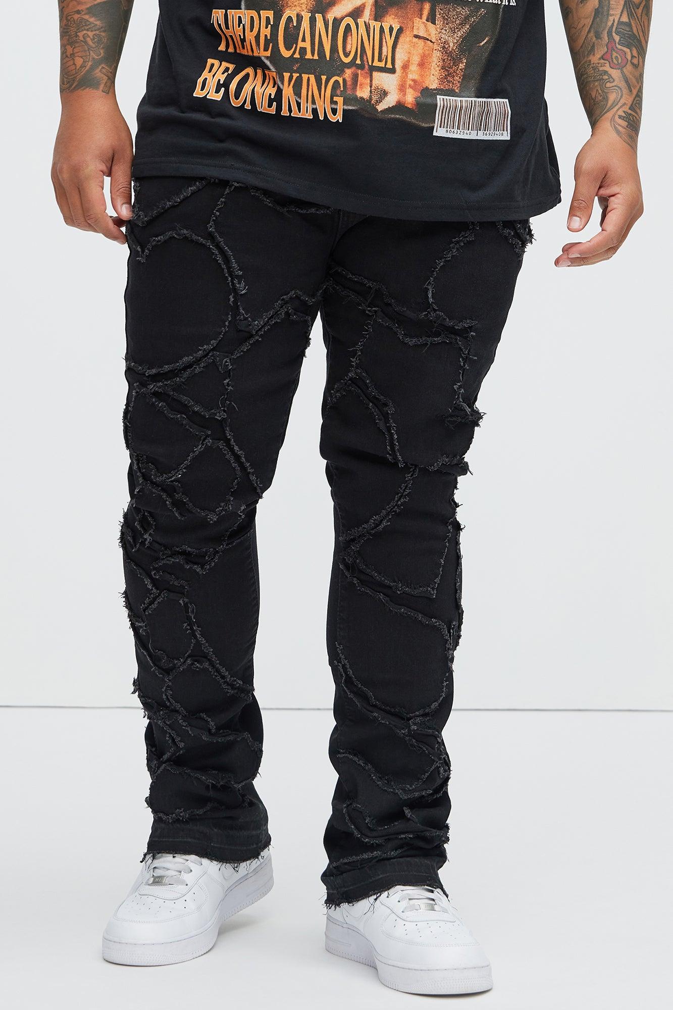 Fray All Ways Stacked Skinny Flare Jeans - Black Product Image