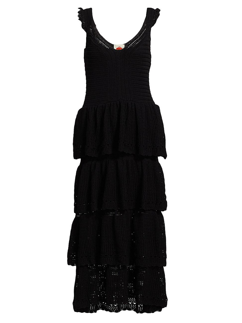 Womens Crochet Sleeveless Midi-Dress Product Image