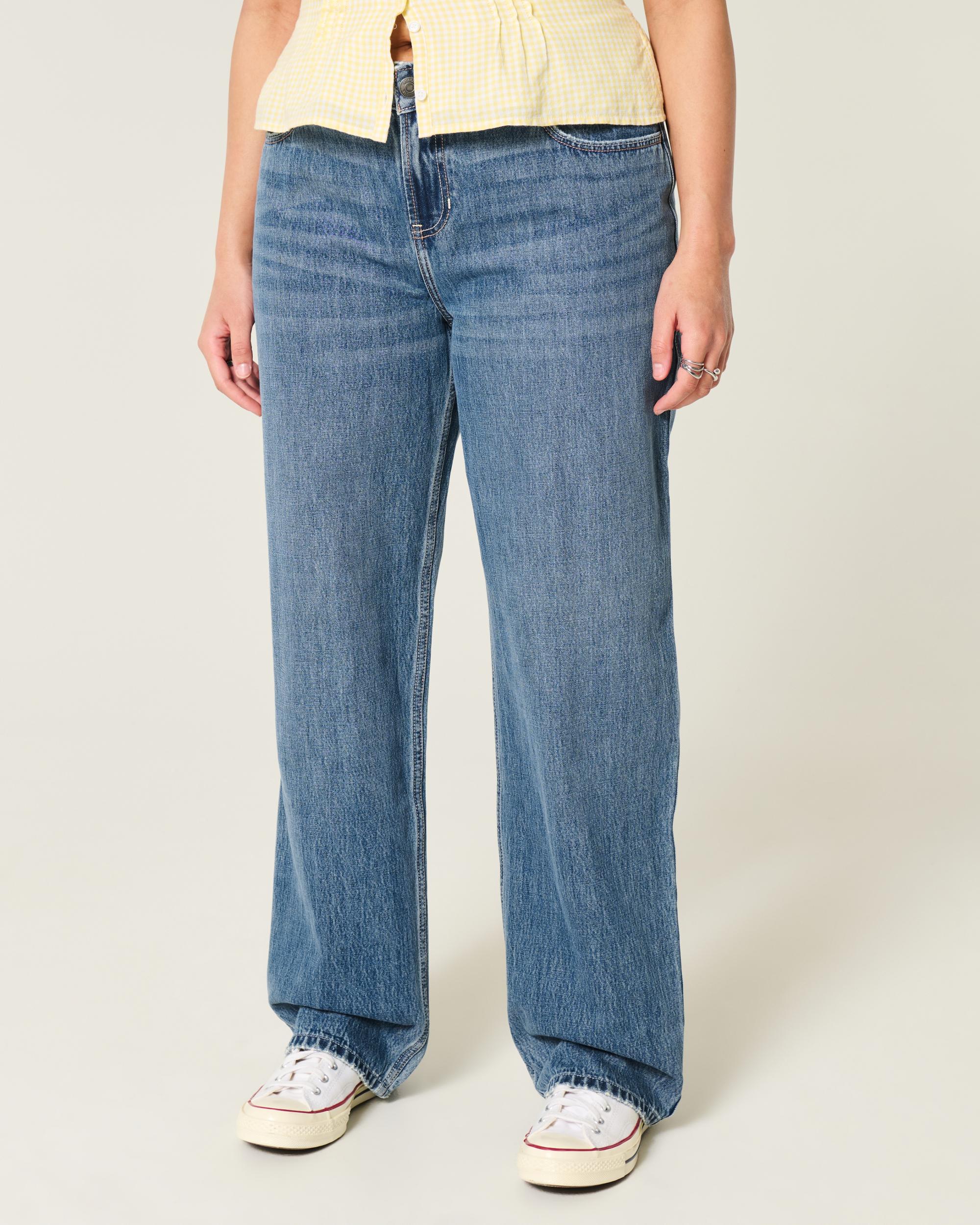 Low-Rise Medium Wash Loose Jeans Product Image