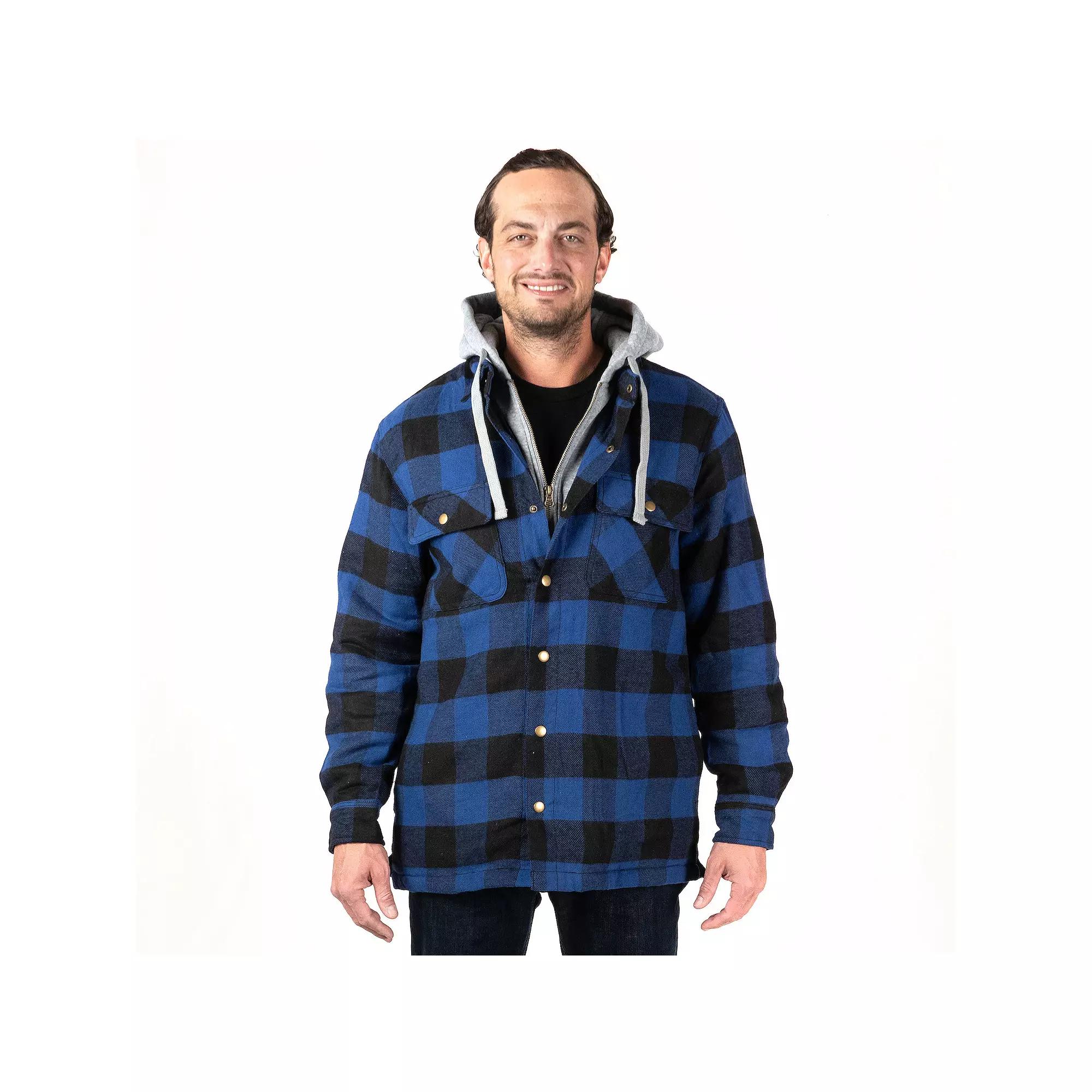Men's Sonoma Goods For Life® Flannel Hooded Shirt Jacket, Size: XL, Buffalo Blue Product Image