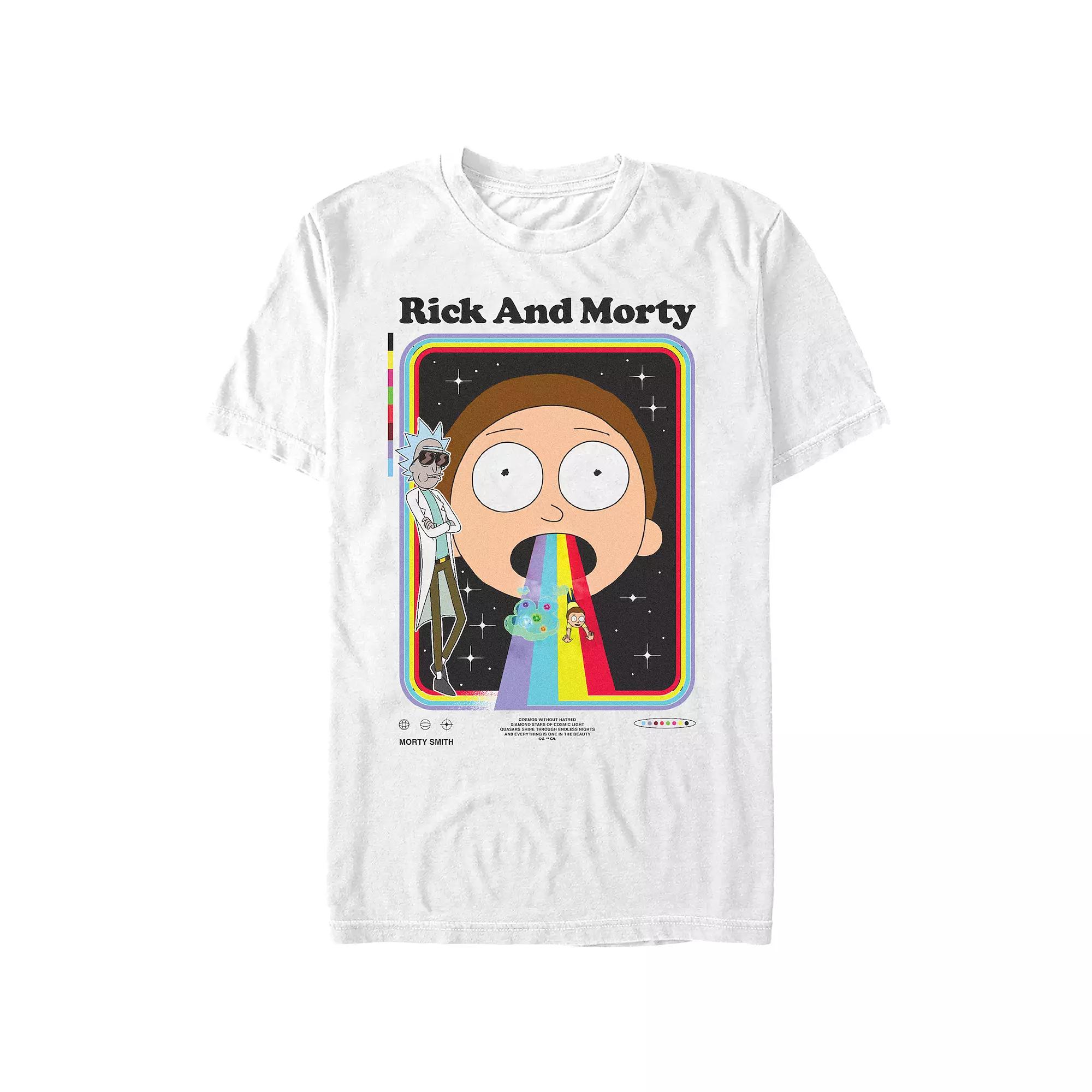 Men's Rick And Morty Rainbow Slide Graphic Tee,  Product Image
