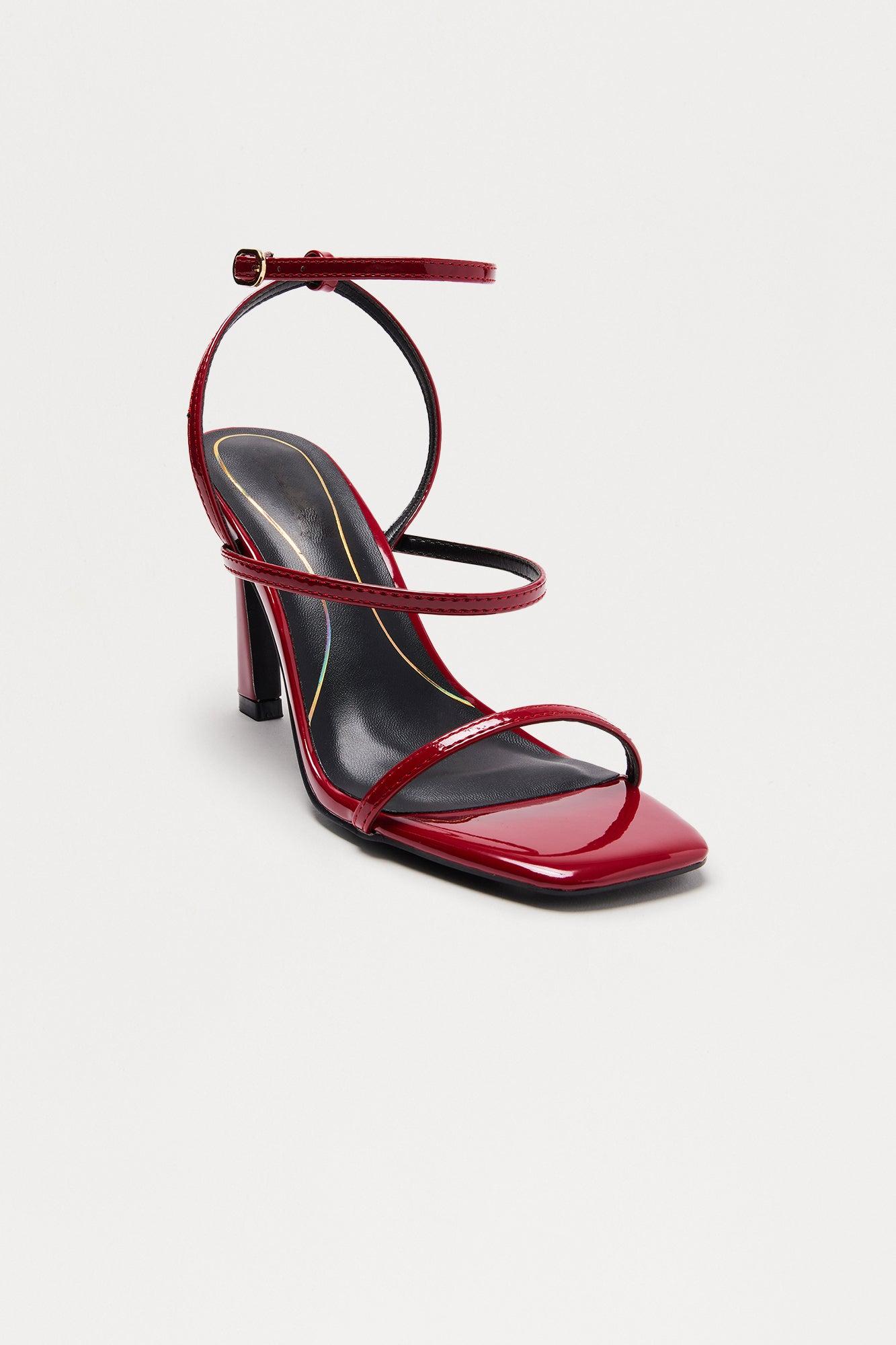 Rova Ankle Strap Heels - Red Female Product Image