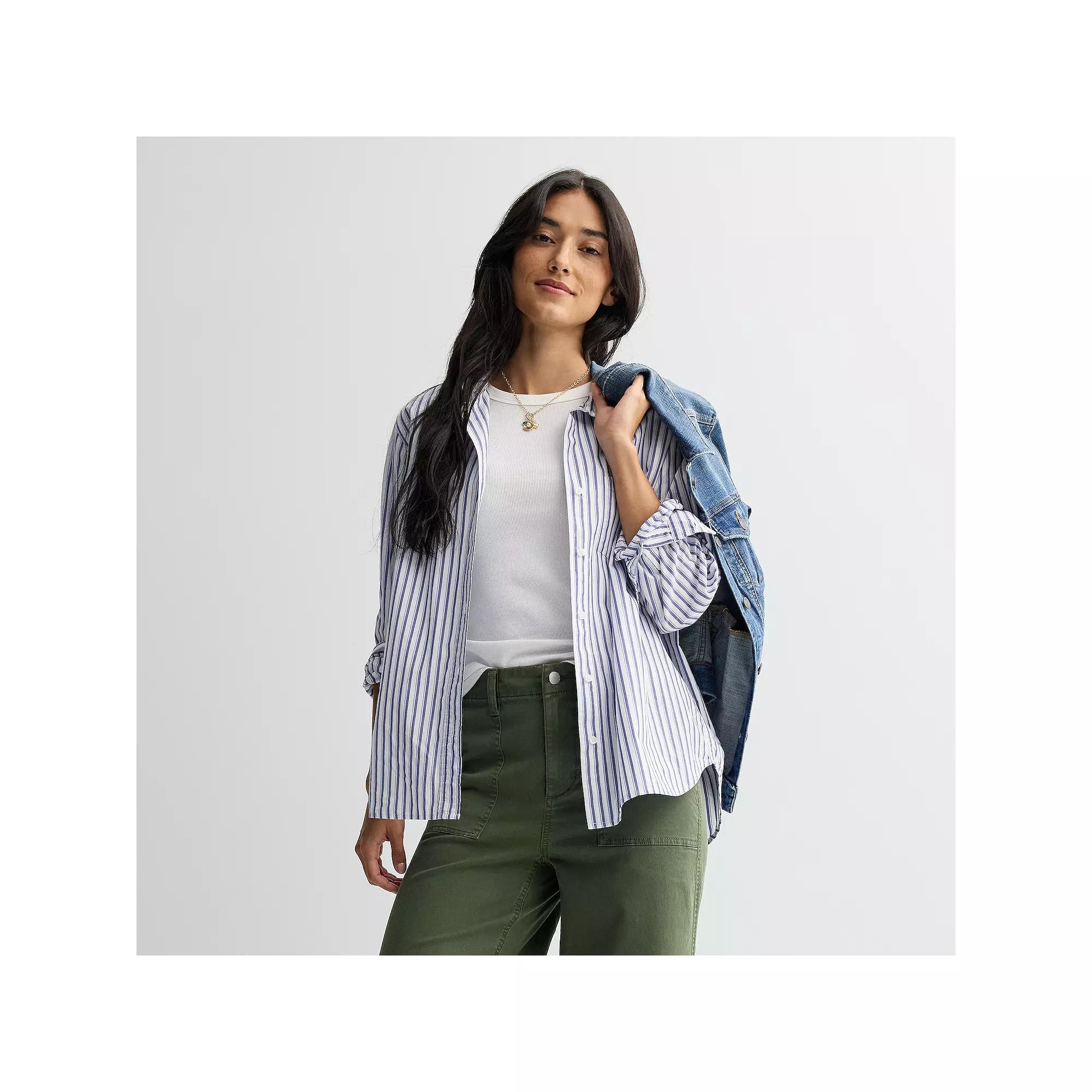 Petite Sonoma Goods For Life® Everyday Button-Up Shirt, Women's,  Product Image