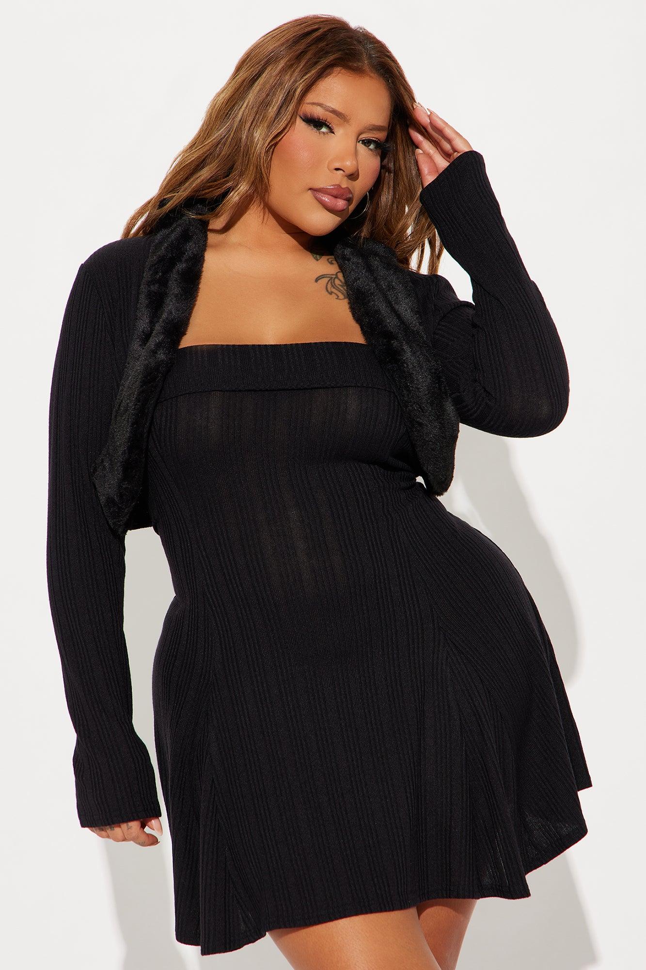 Josephine 2 Piece Mini Dress Set - Black Product Image