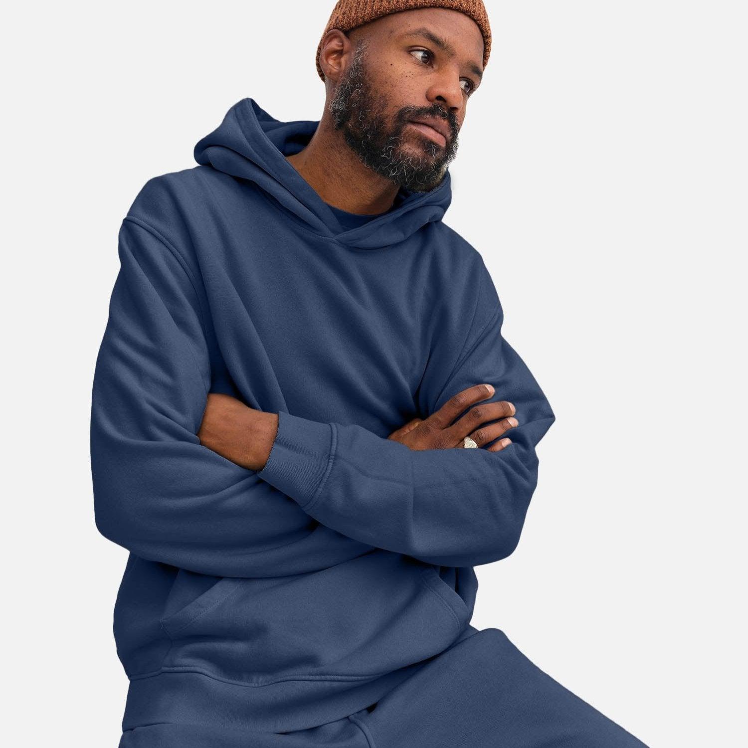 Men's Organic Fleece Hoodie Male Product Image