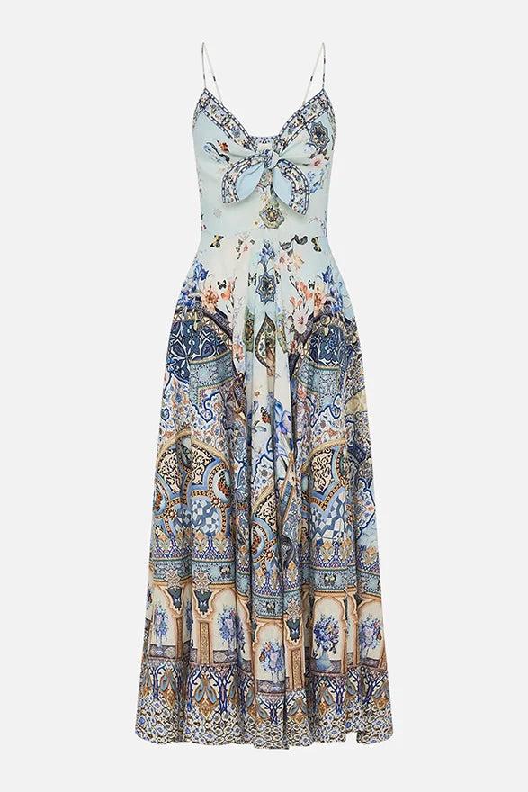 CAMILLA Long Dress With Tie Front-SALE Product Image