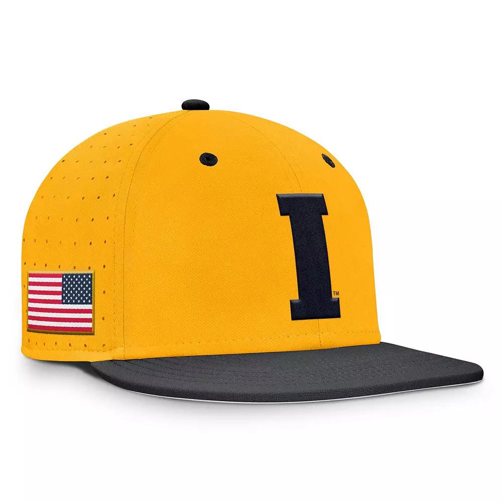 Men's Nike Gold Iowa Hawkeyes On-Field Dugout True Performance Fitted Hat,  Product Image
