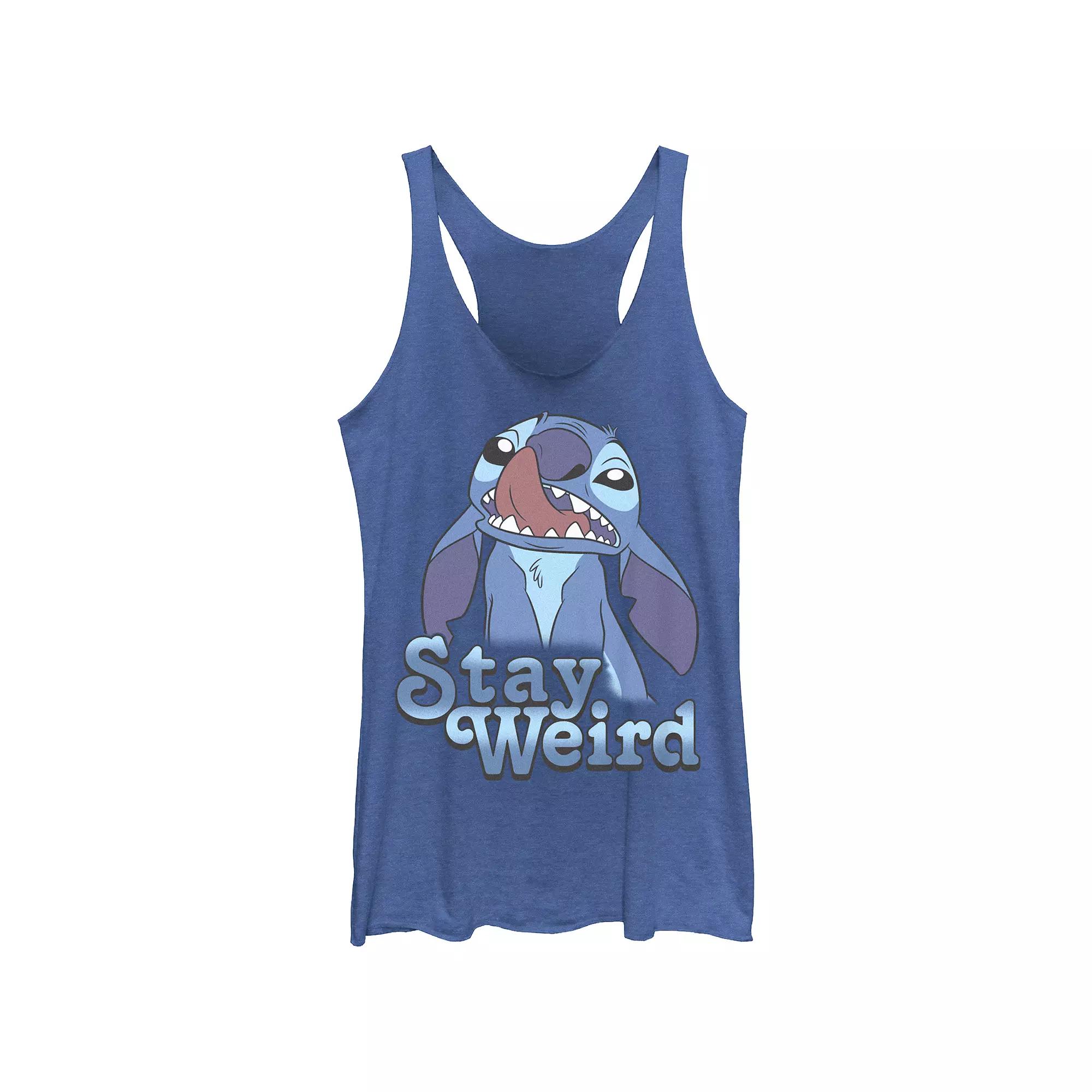 Disney's Lilo & Stitch Women's Stay Weird Stitch Tri-Blend Racerback Tank, Girl's,  Product Image