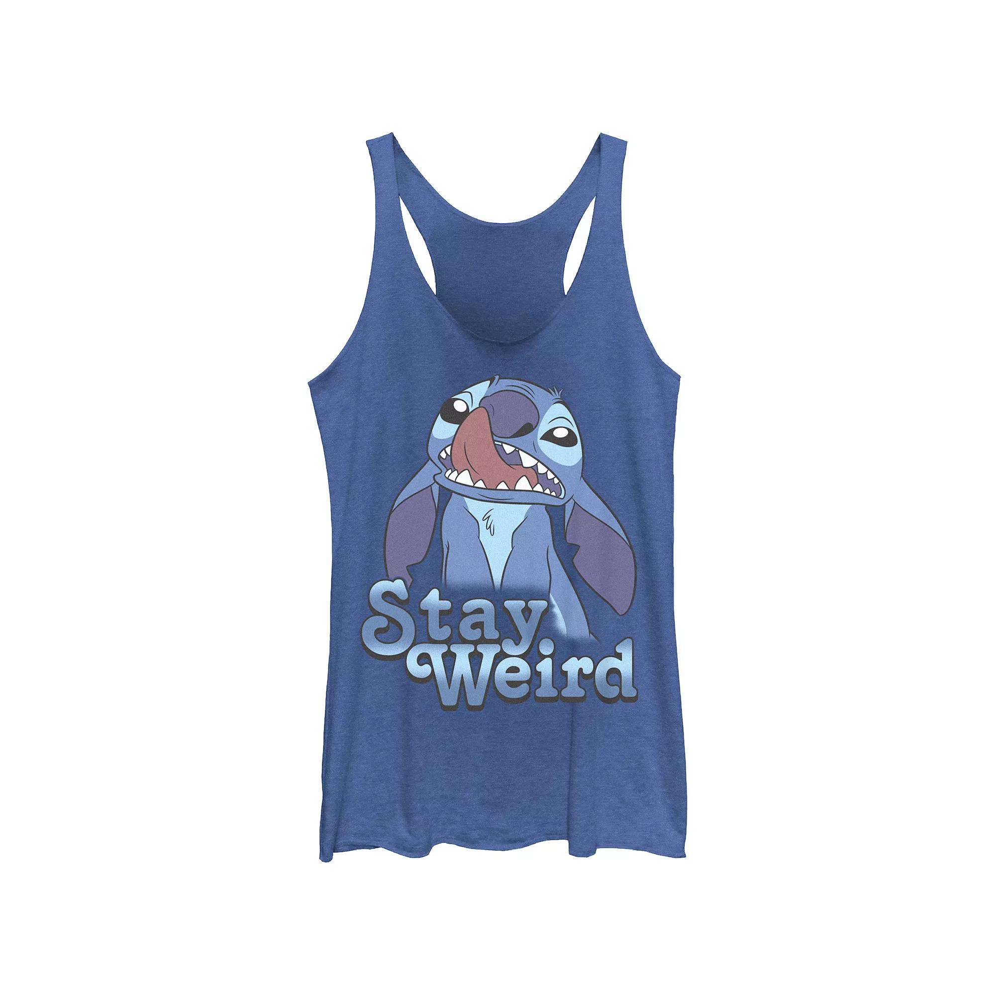Disney's Lilo & Stitch Women's Stay Weird Stitch Tri-Blend Racerback Tank, Girl's,  Product Image