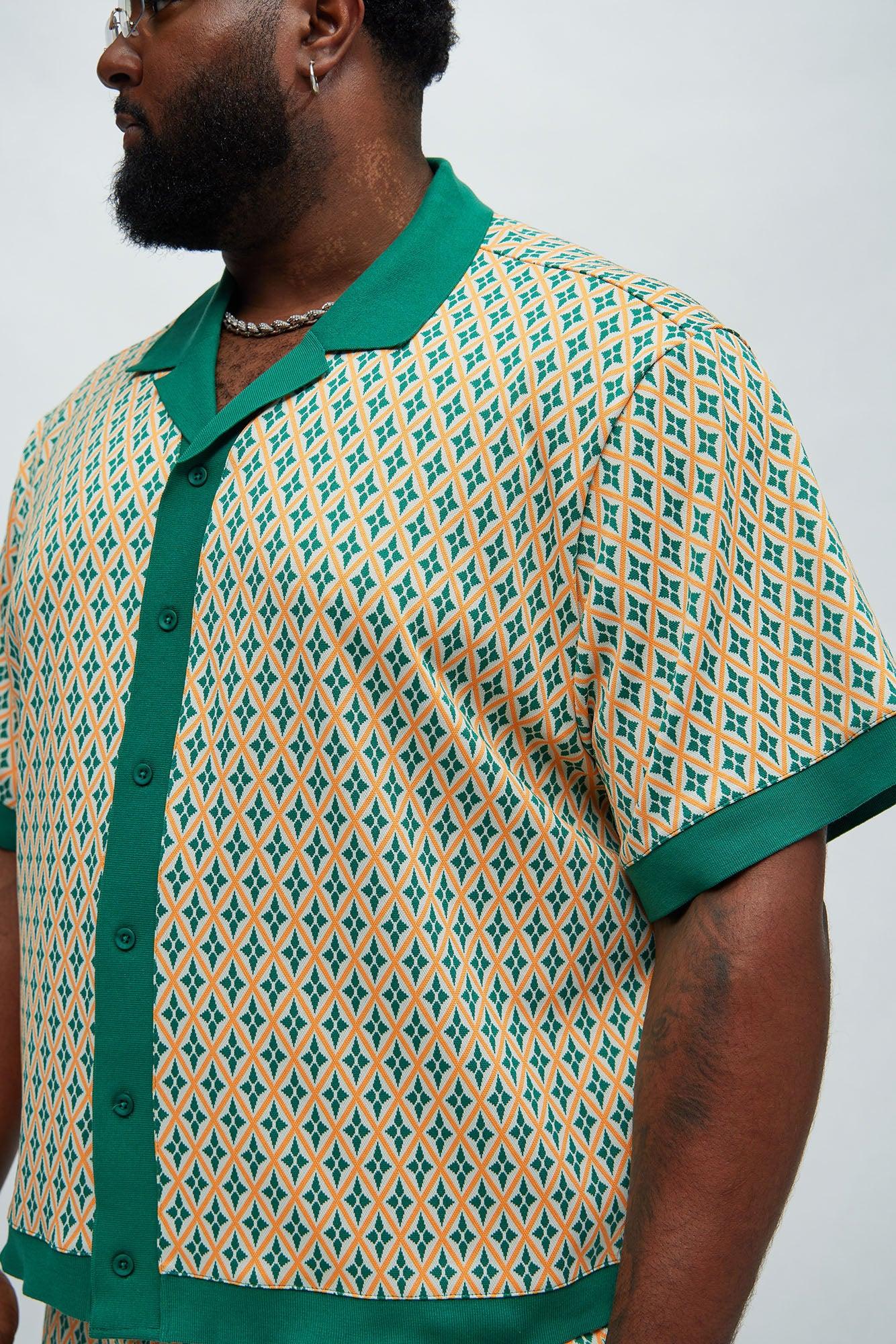 Rushmore Knit Shirt - Green/combo Product Image