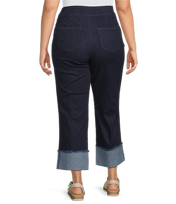 Intro Plus Size Valerie Wide Cuff Pull-On Denim Pants Product Image