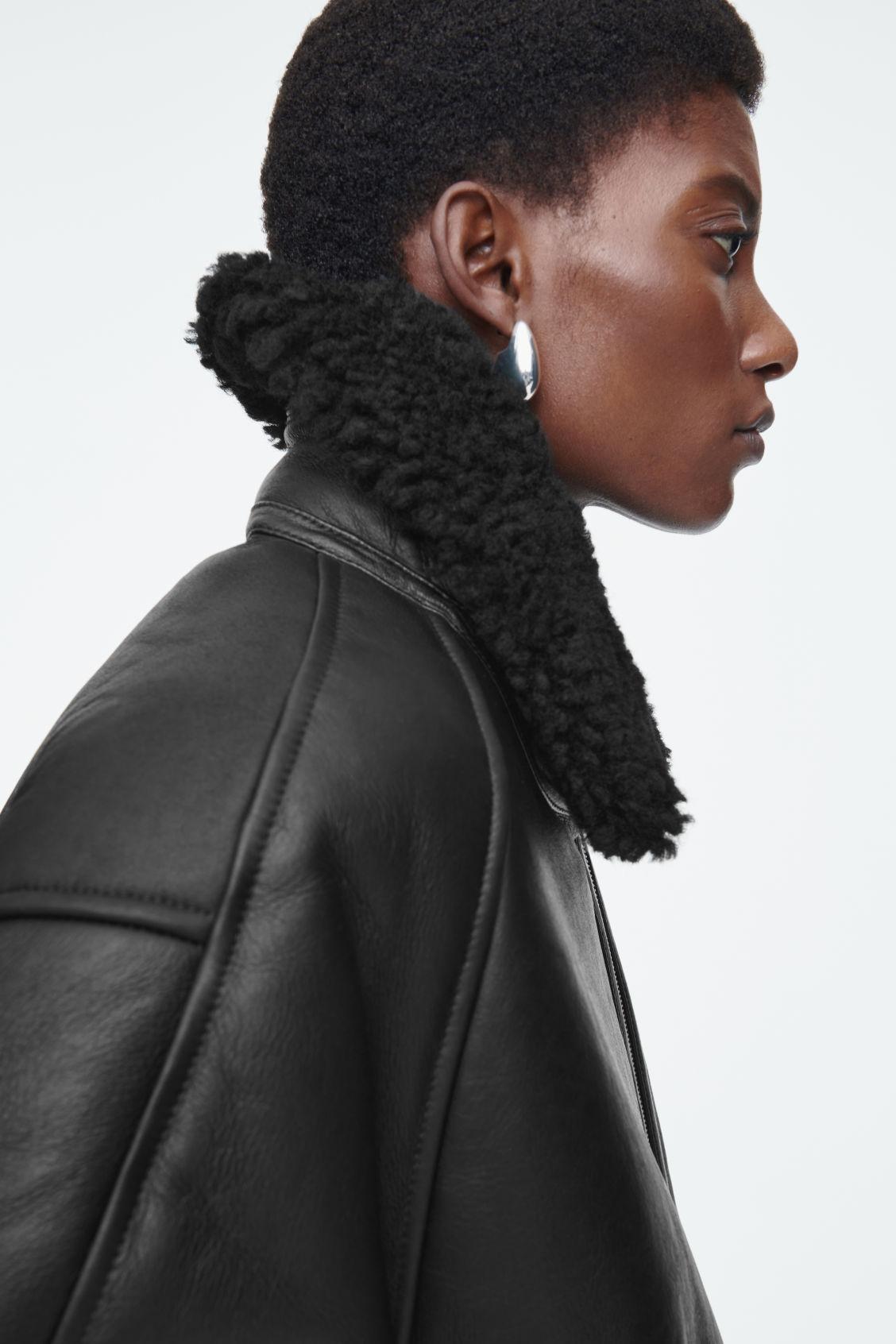 OVERSIZED SHEARLING AVIATOR JACKET Product Image