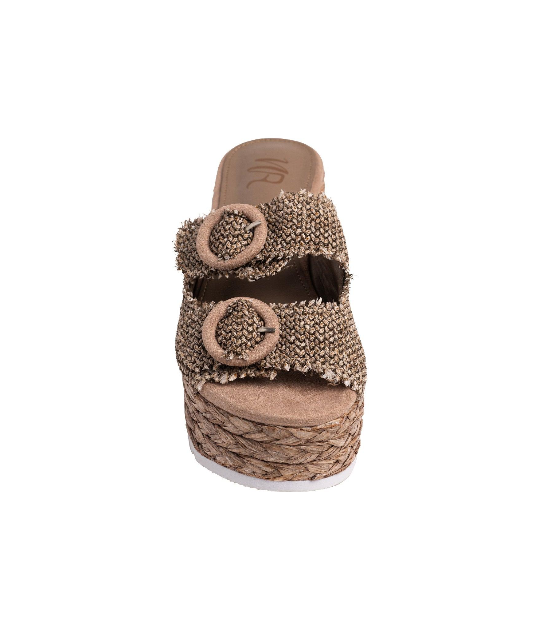 Eriwen Buckle Wedge in Taupe (Online Exclusive) Product Image