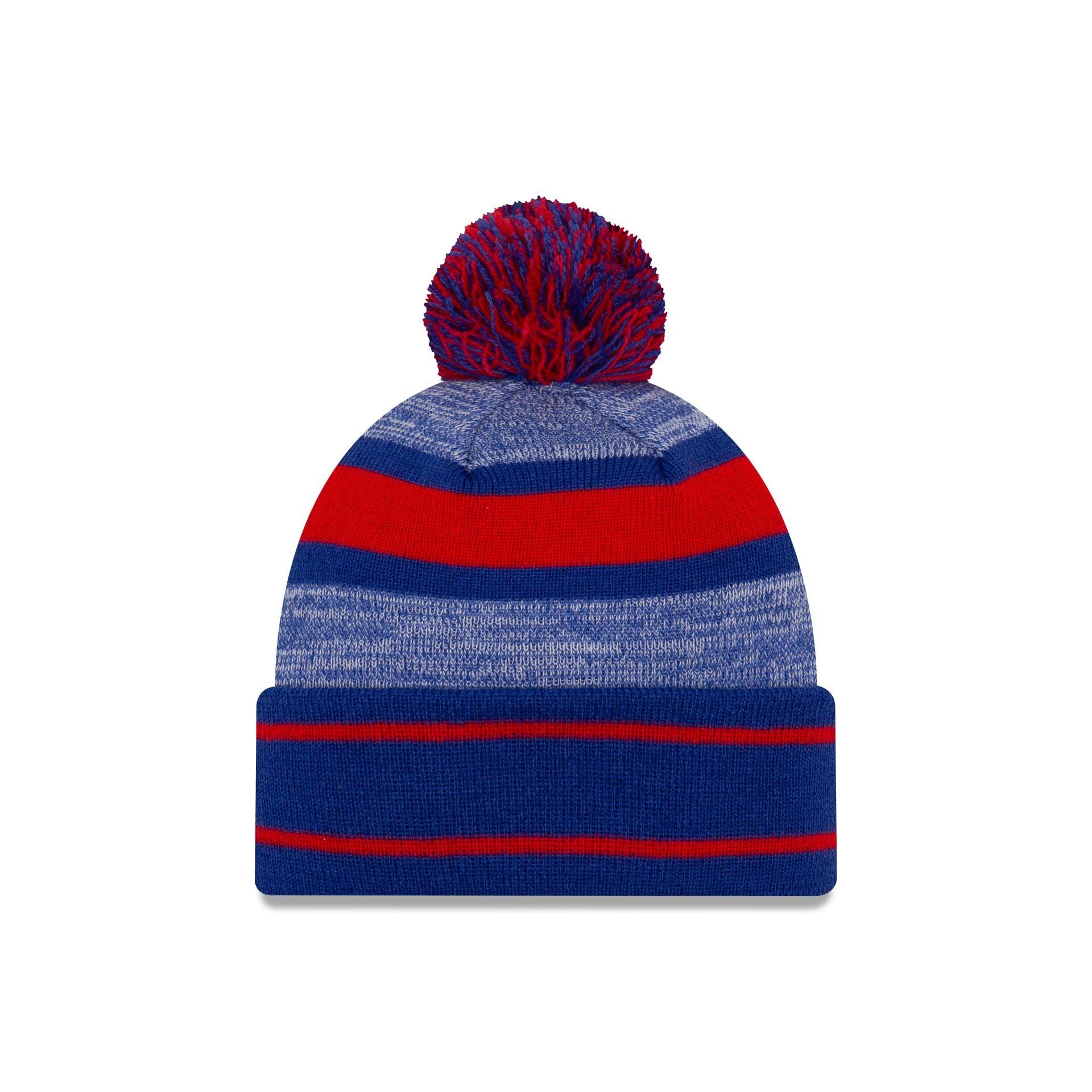 Buffalo Bills Team Stripes Pom Knit Hat Male Product Image