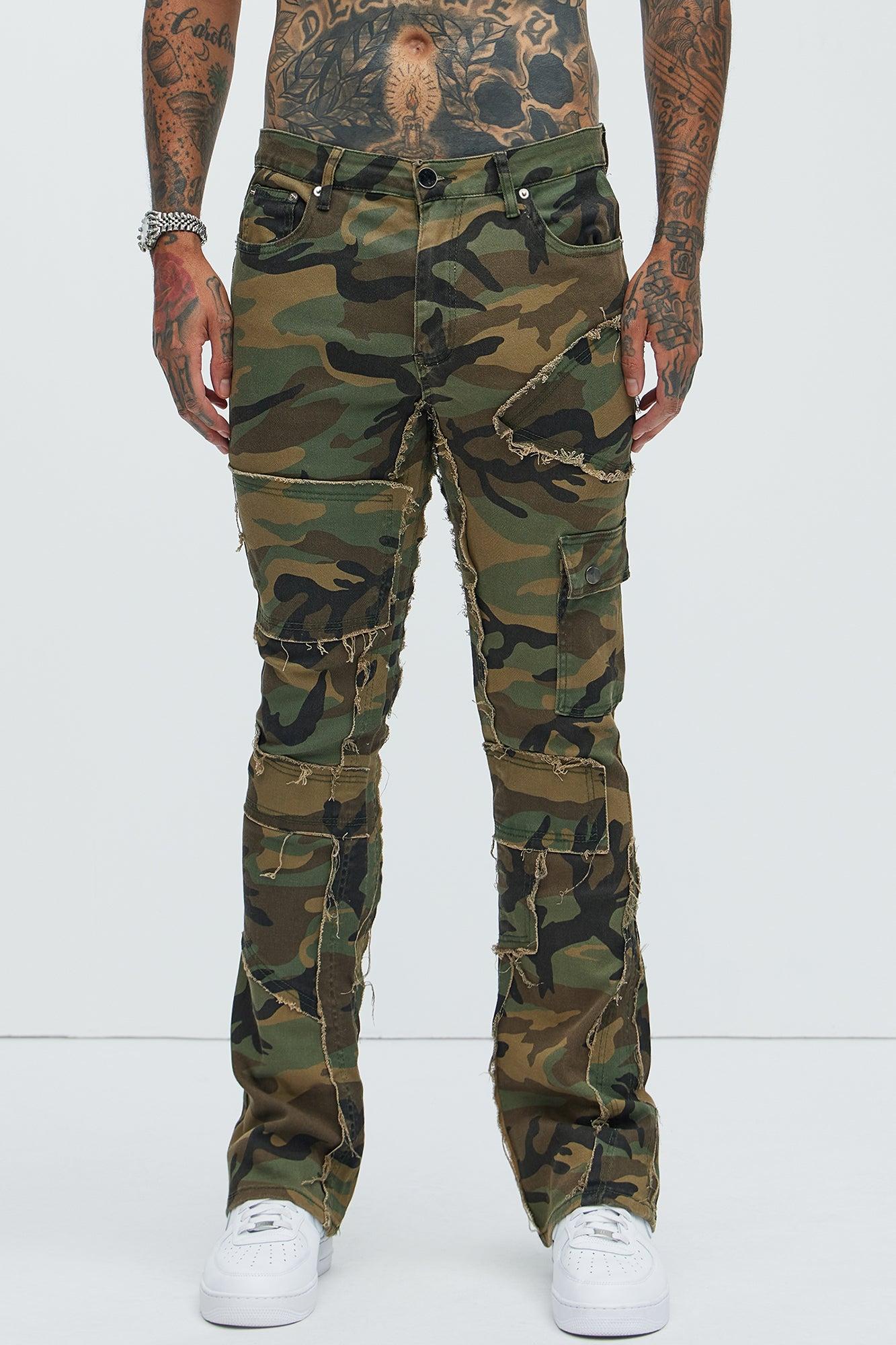 Pull Up To The Scene Skinny Flare Pants - Camouflage Product Image