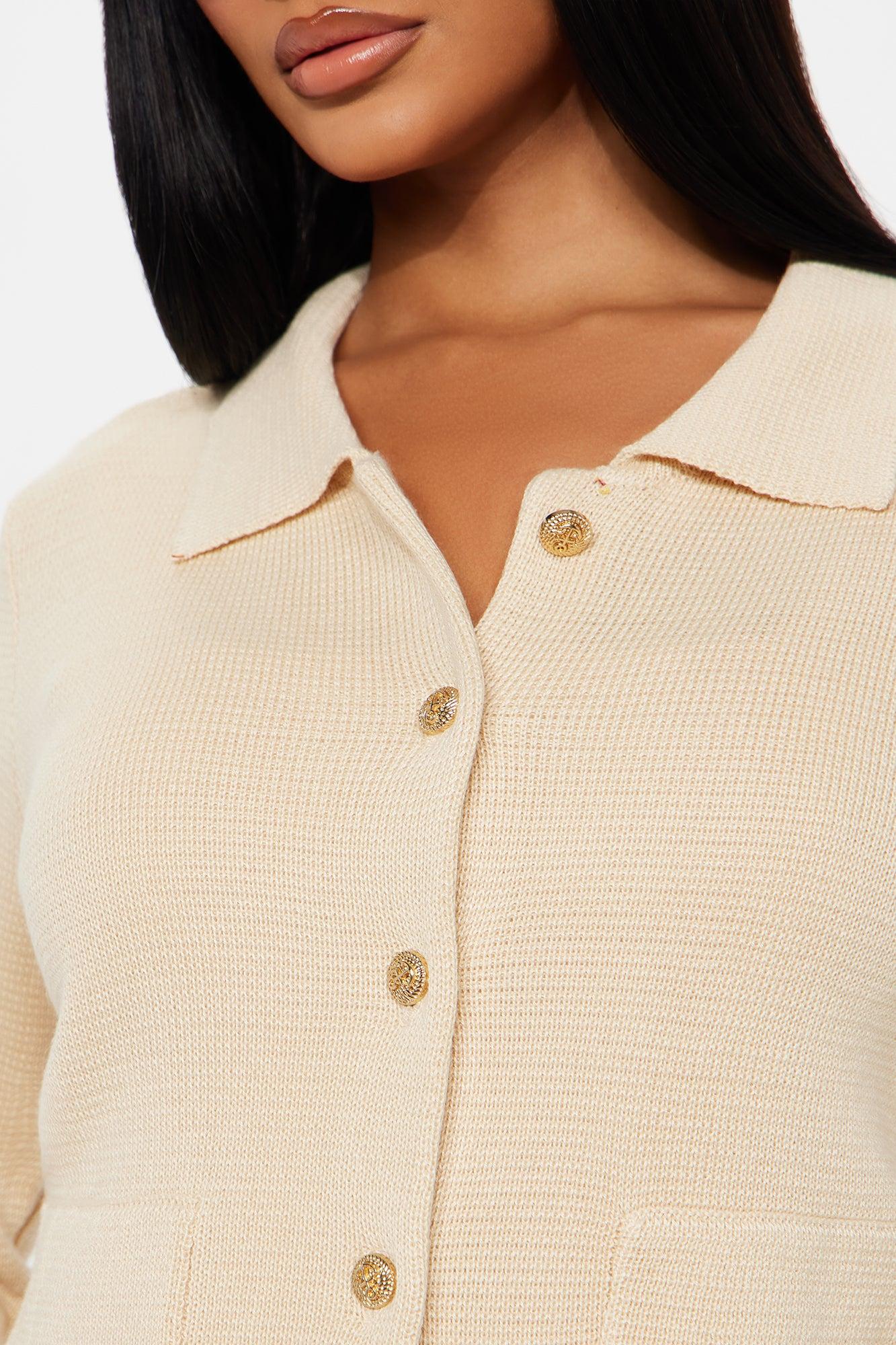 Kenny Hardware Cardigan - Beige Female Product Image