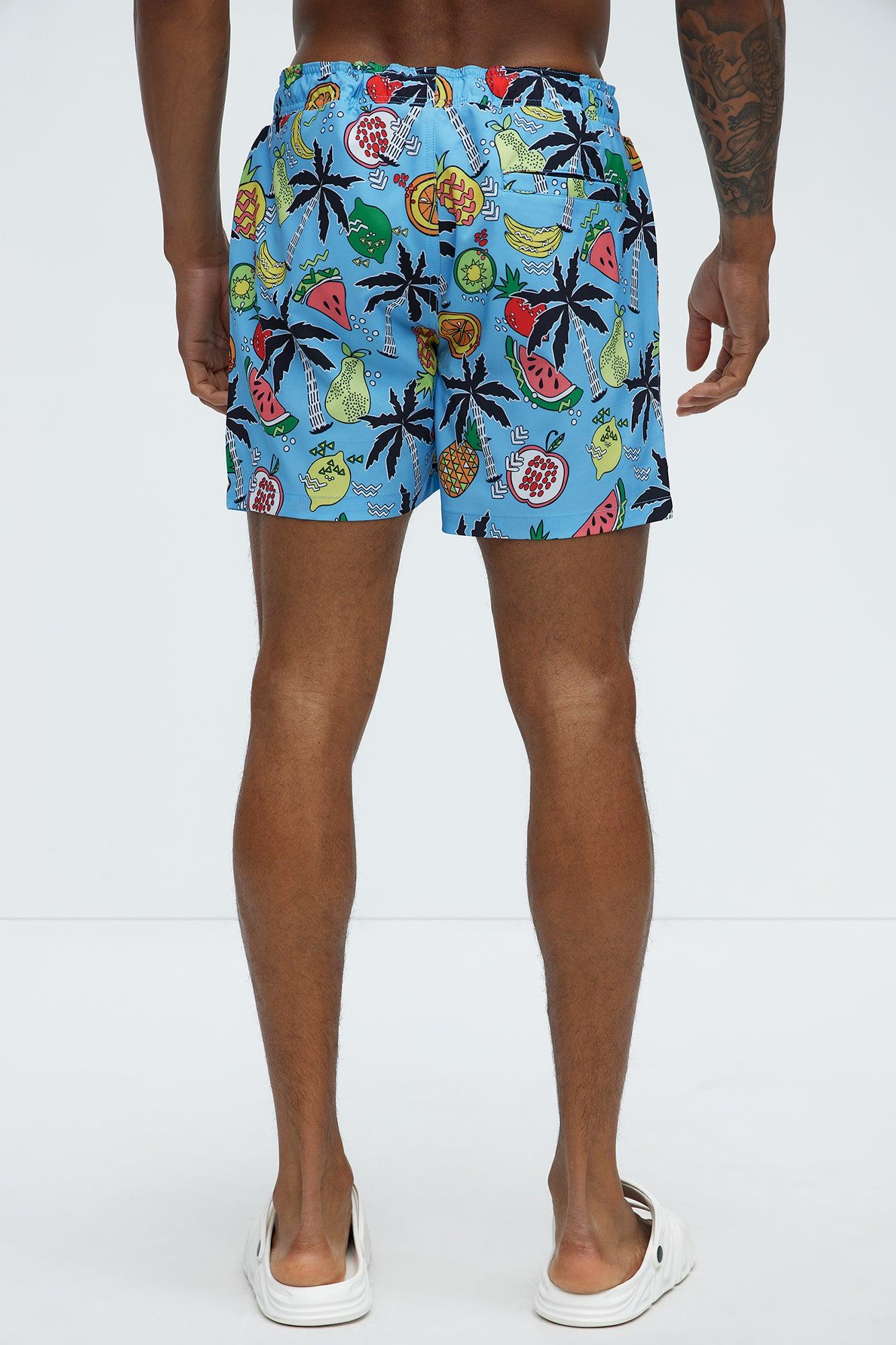 Fruit Medley Swim Mid Trunk - Blue/combo Product Image