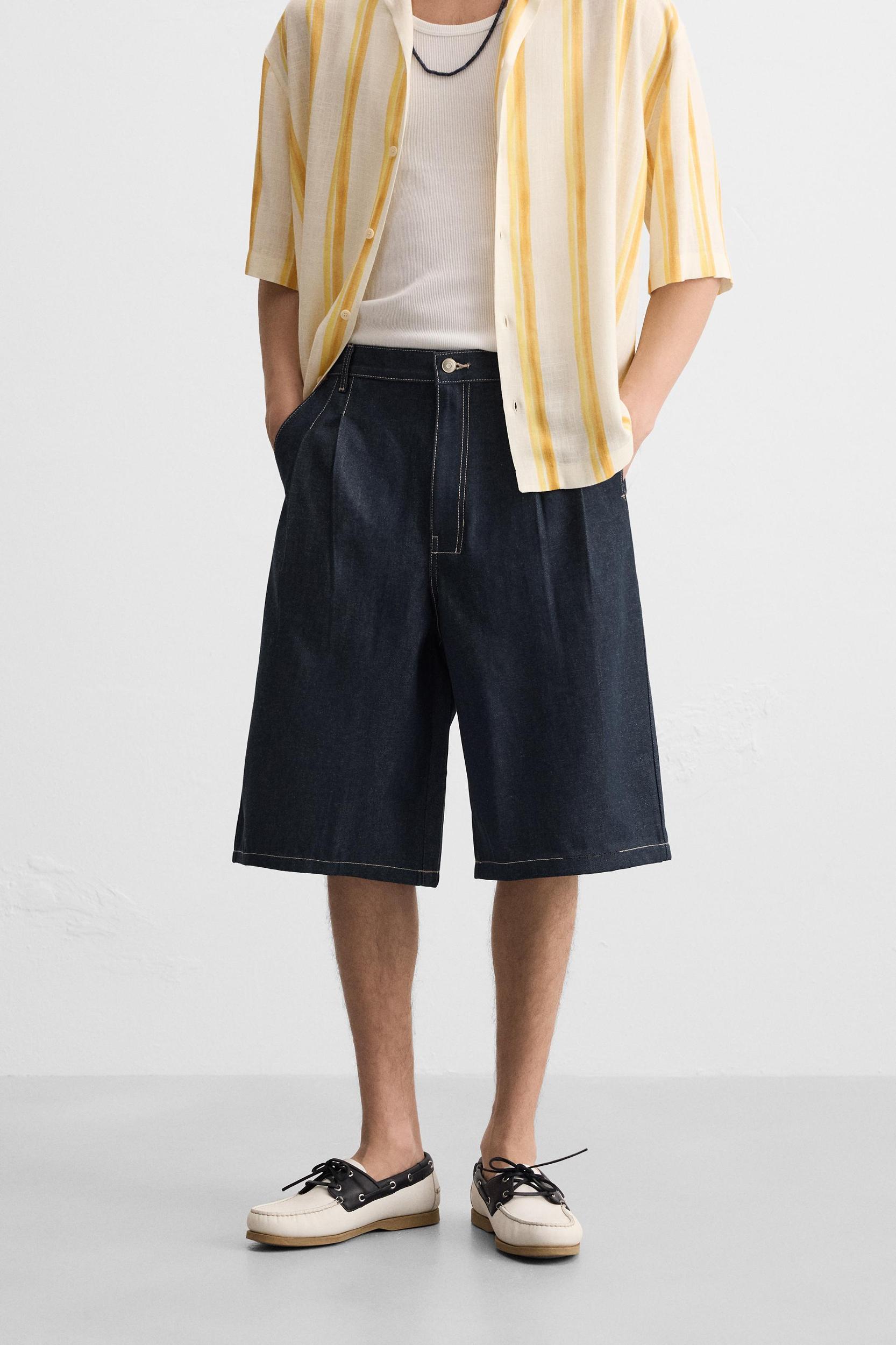 WIDE FIT DENIM SHORTS Product Image