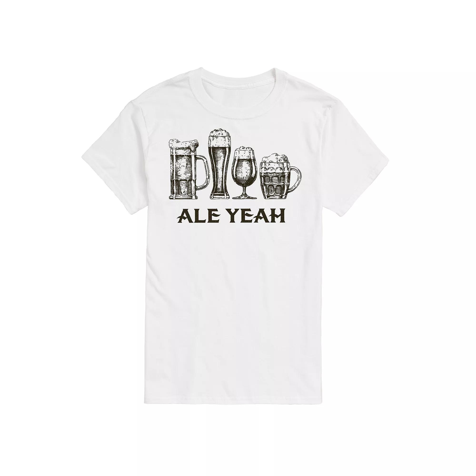 Big & Tall Ale Yeah Tee, Men's, Size: 6XB, White Product Image