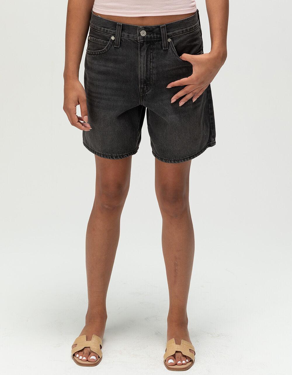 LEVI'S '94 Baggy Womens Mid Rise Denim Shorts - BLACK DENIM Product Image