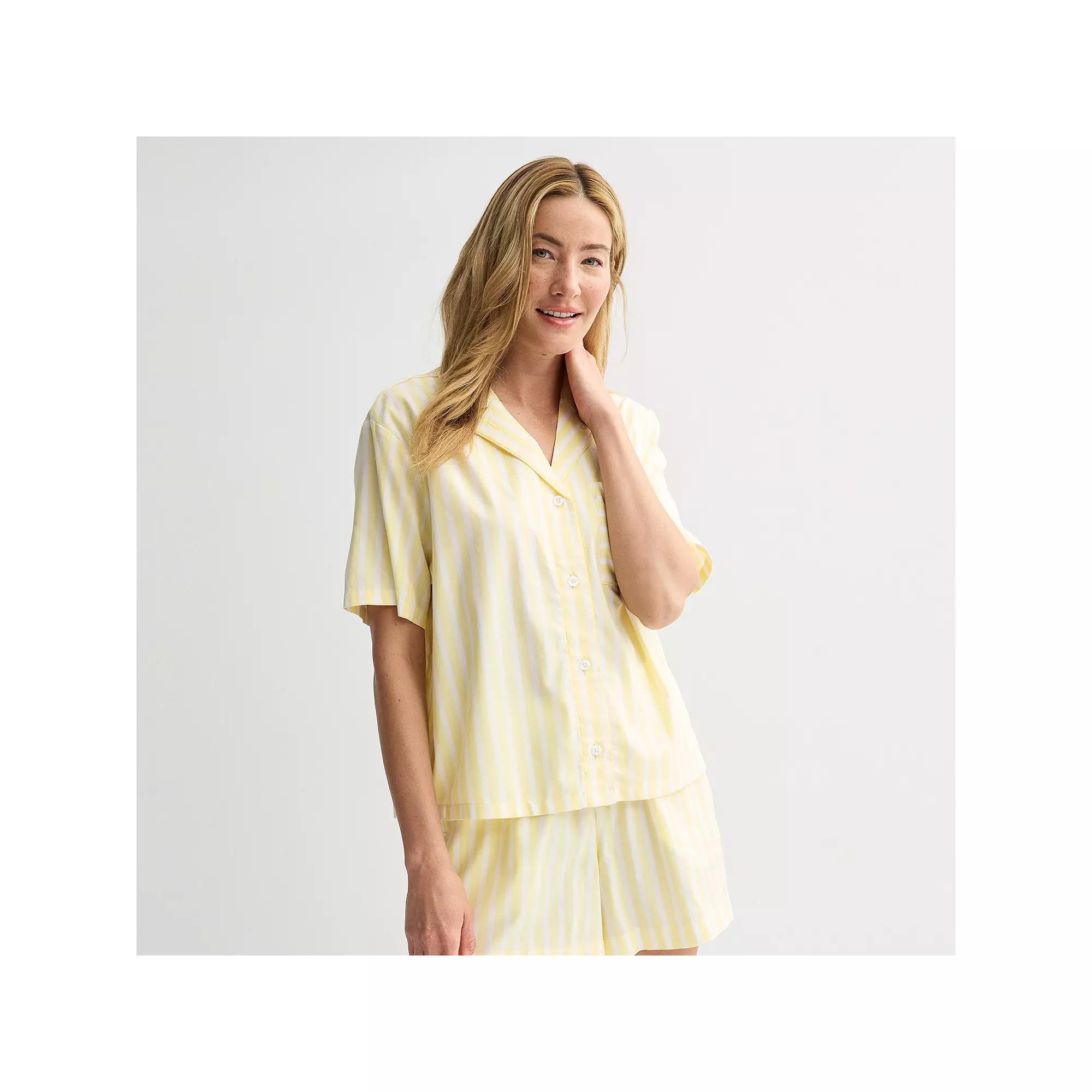 Women's Sonoma Goods For Life® Woven Short Sleeve Sleep Top,  Product Image