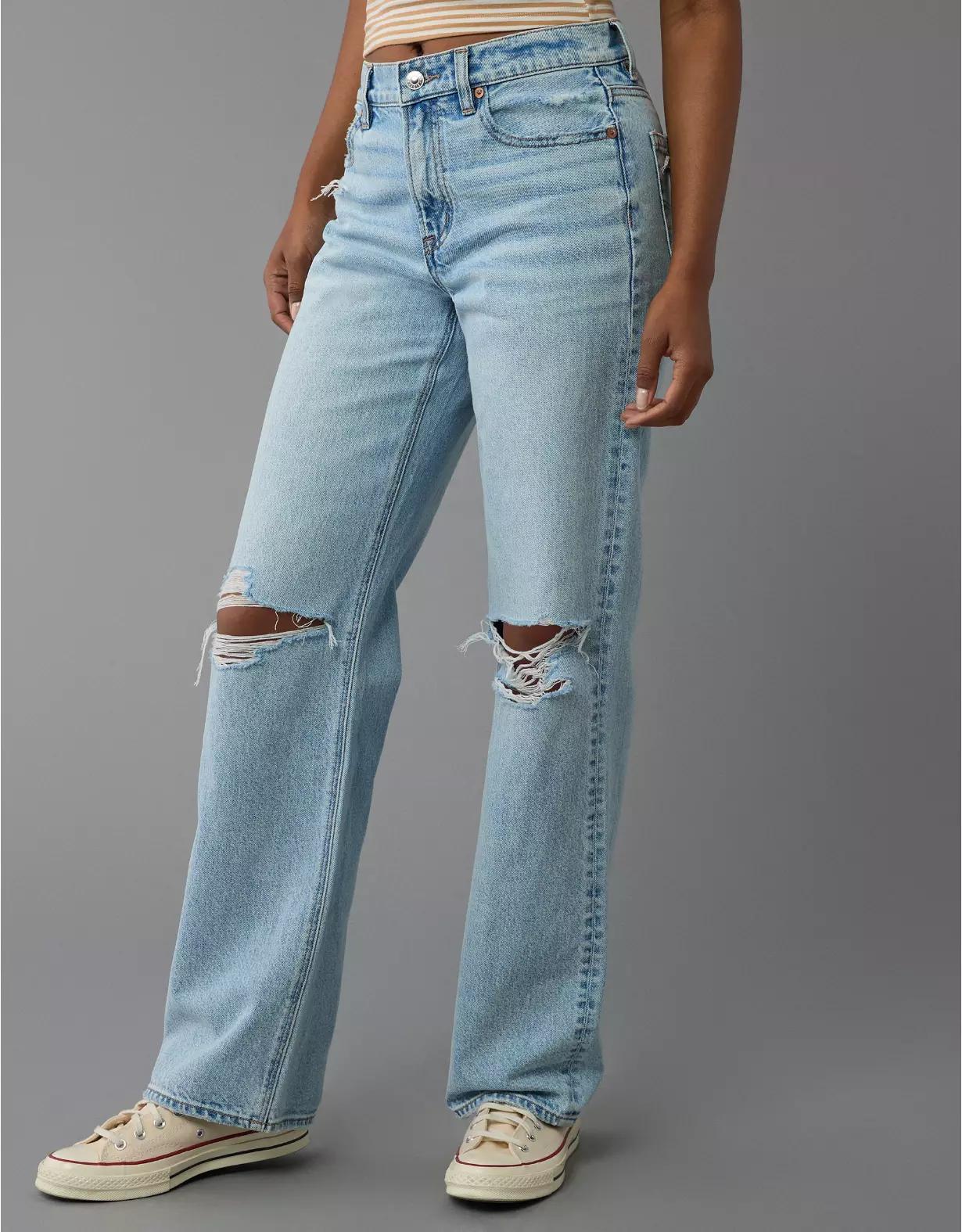 AE Strigid Ripped High-Waisted Stovepipe Jean Product Image