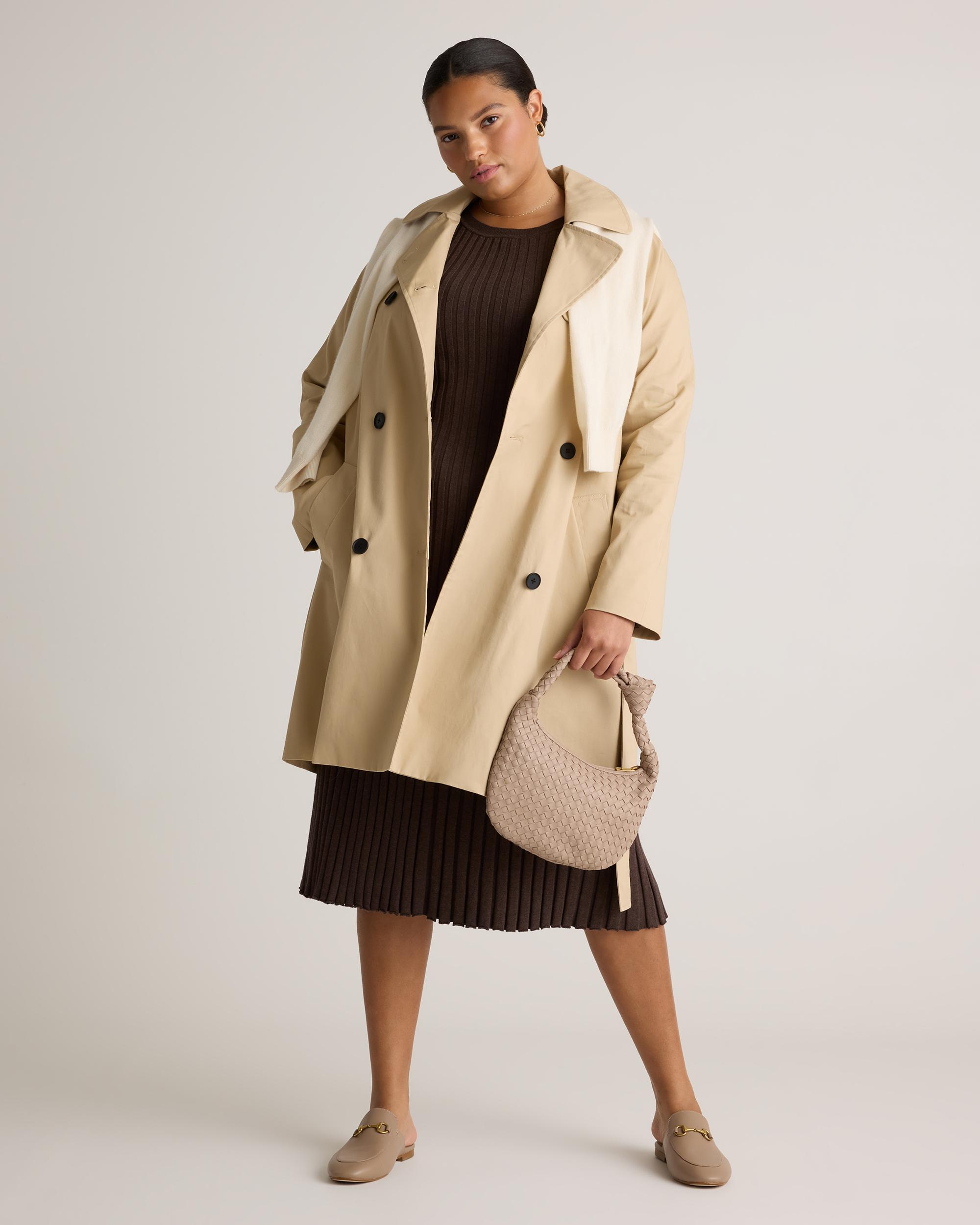 Quince | Women's Comfort Stretch Trench Coat Organic Cotton Product Image