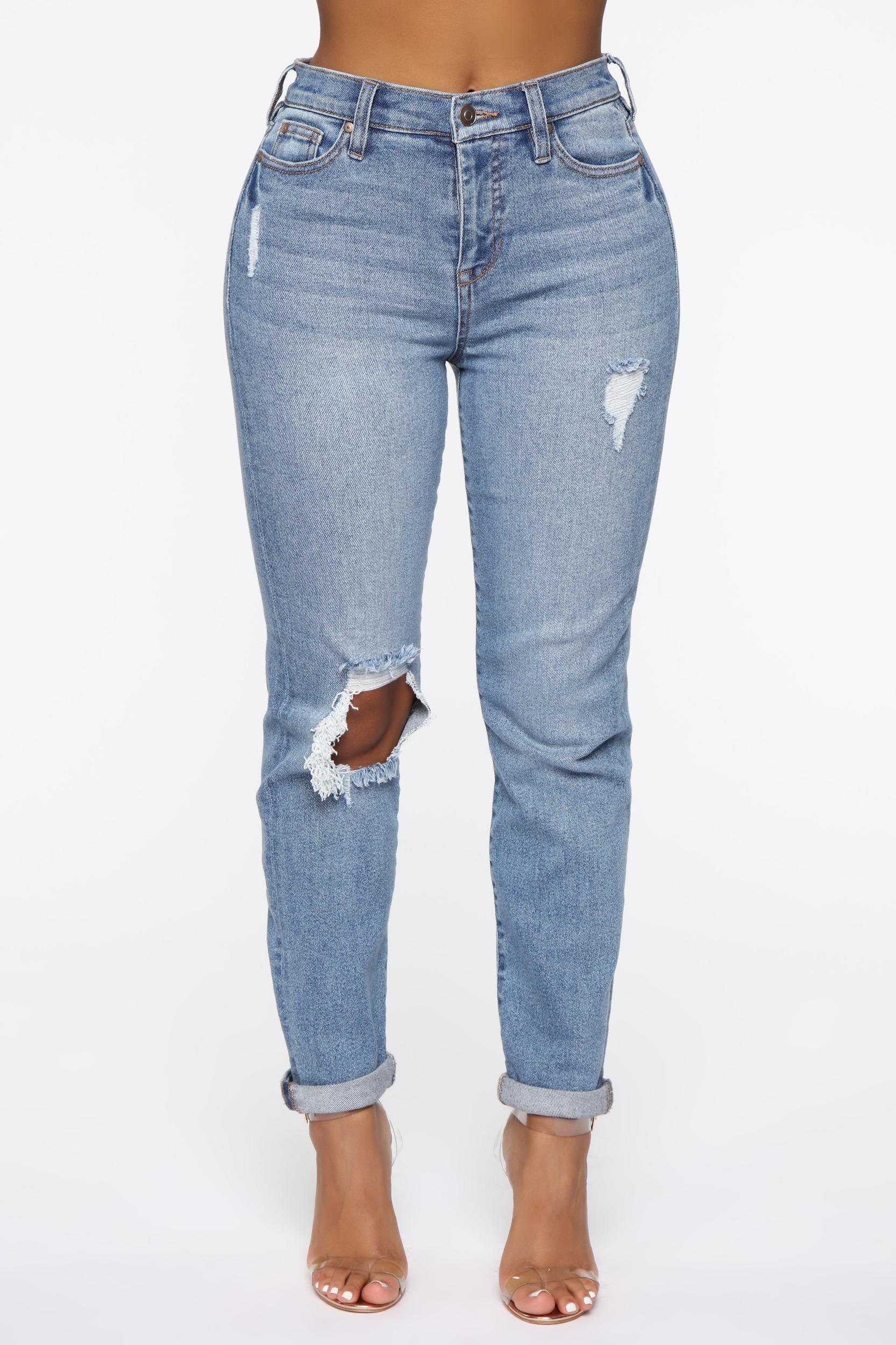 Need A New High Rise Mom Jeans - Medium Blue Wash Product Image