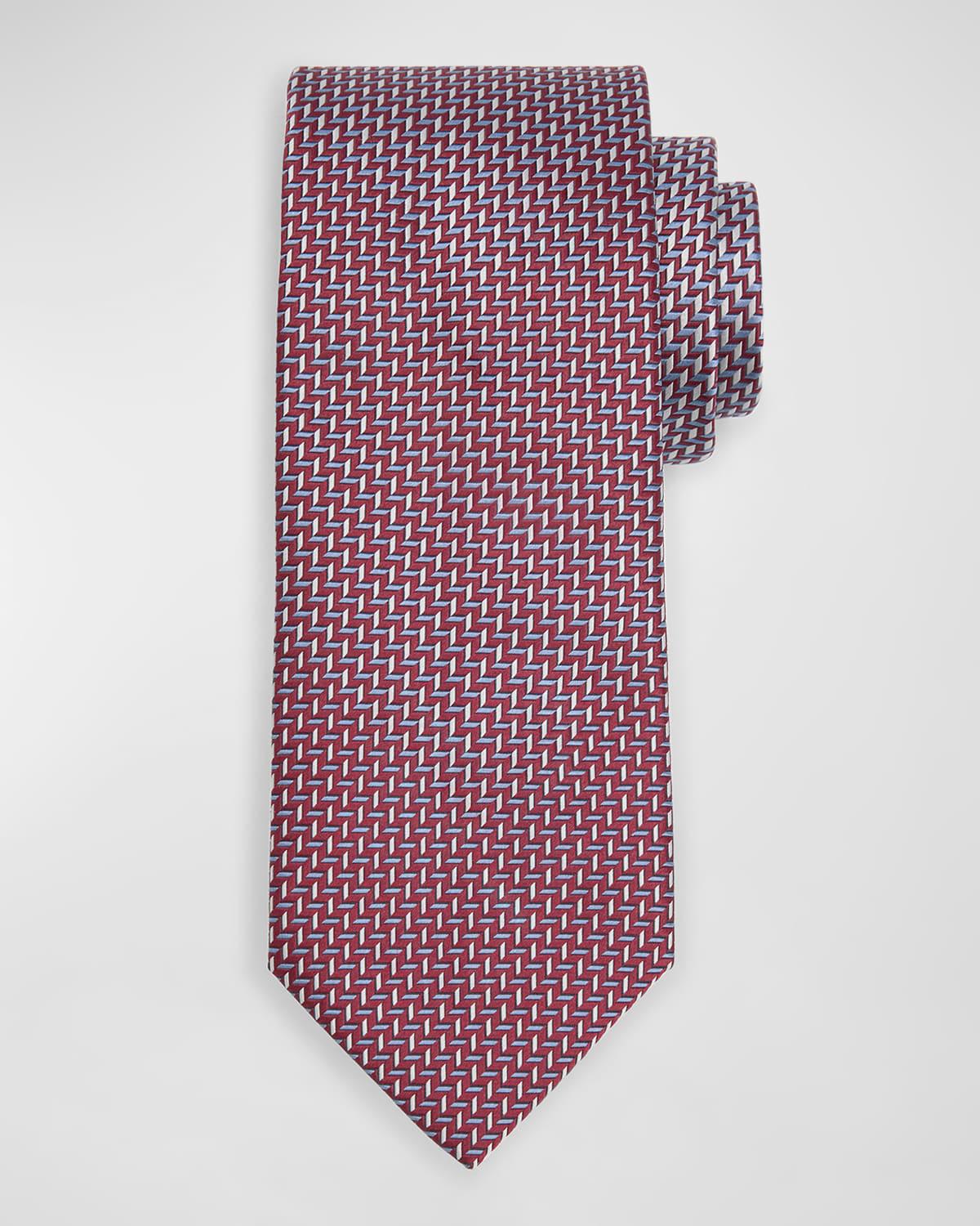 Mens Chevron-Print Silk Tie Product Image