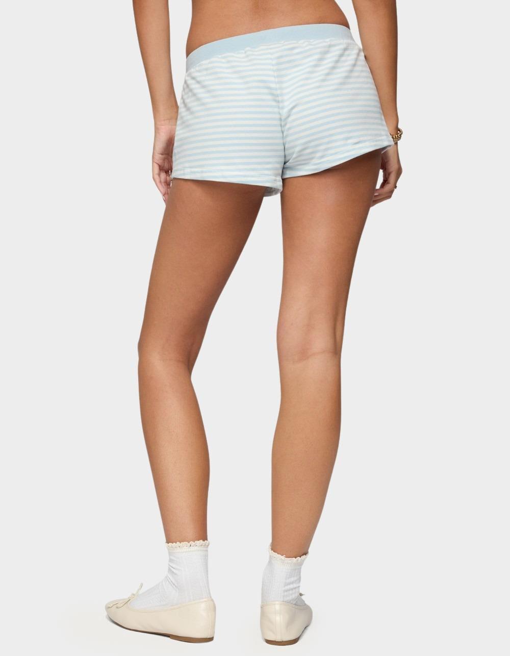 EDIKTED Margret Striped Shorts - LIGHT BLUE Product Image