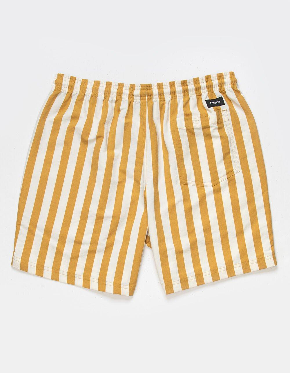 RSQ Mens 6" Nylon Shorts - WHITE/GOLD Product Image