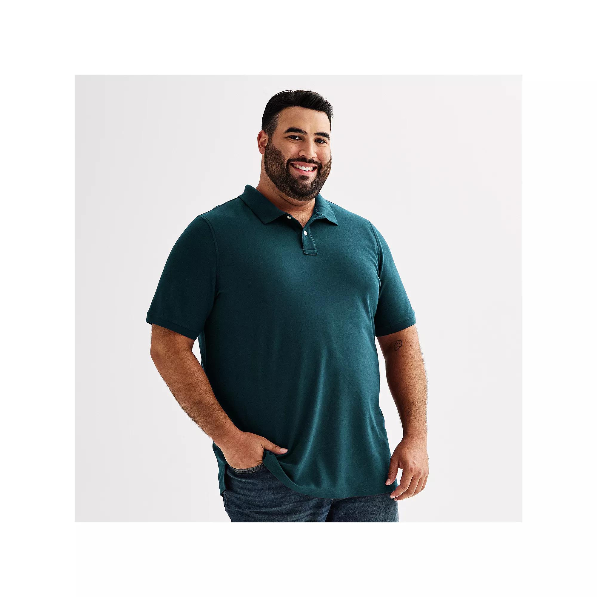 Big & Tall Sonoma Goods For Life® Pique Polo, Men's, Size: 4XB, Blue Texture Product Image