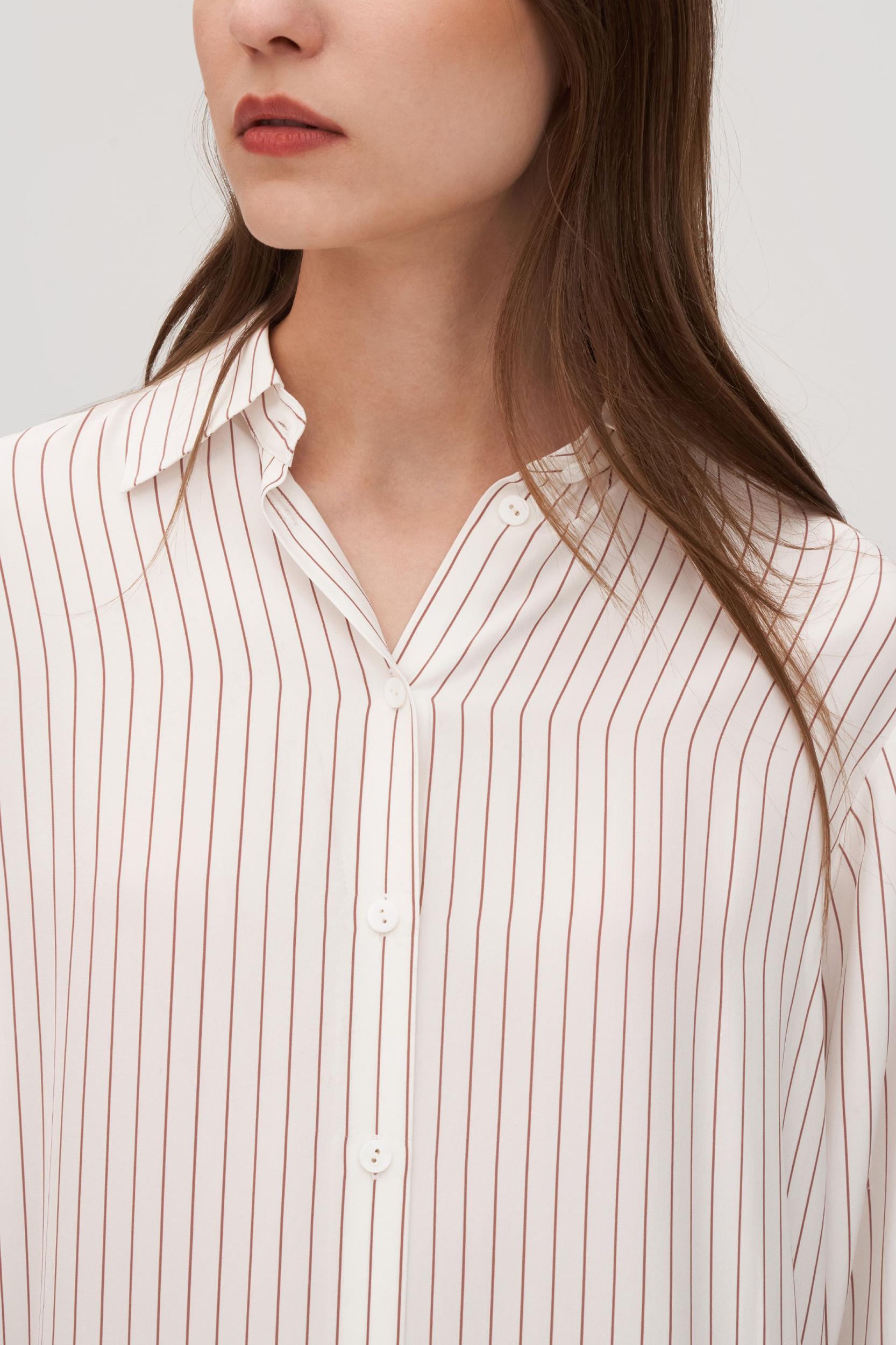 Pinstriped Freesia Shirt Dress Product Image