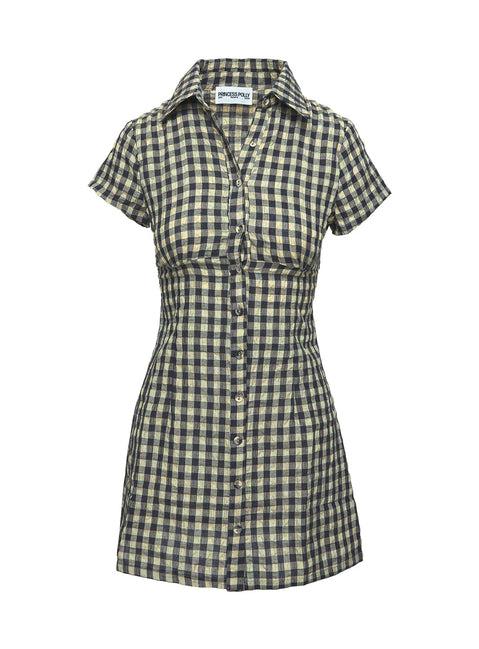 Motley Mini Dress Brown Check Product Image