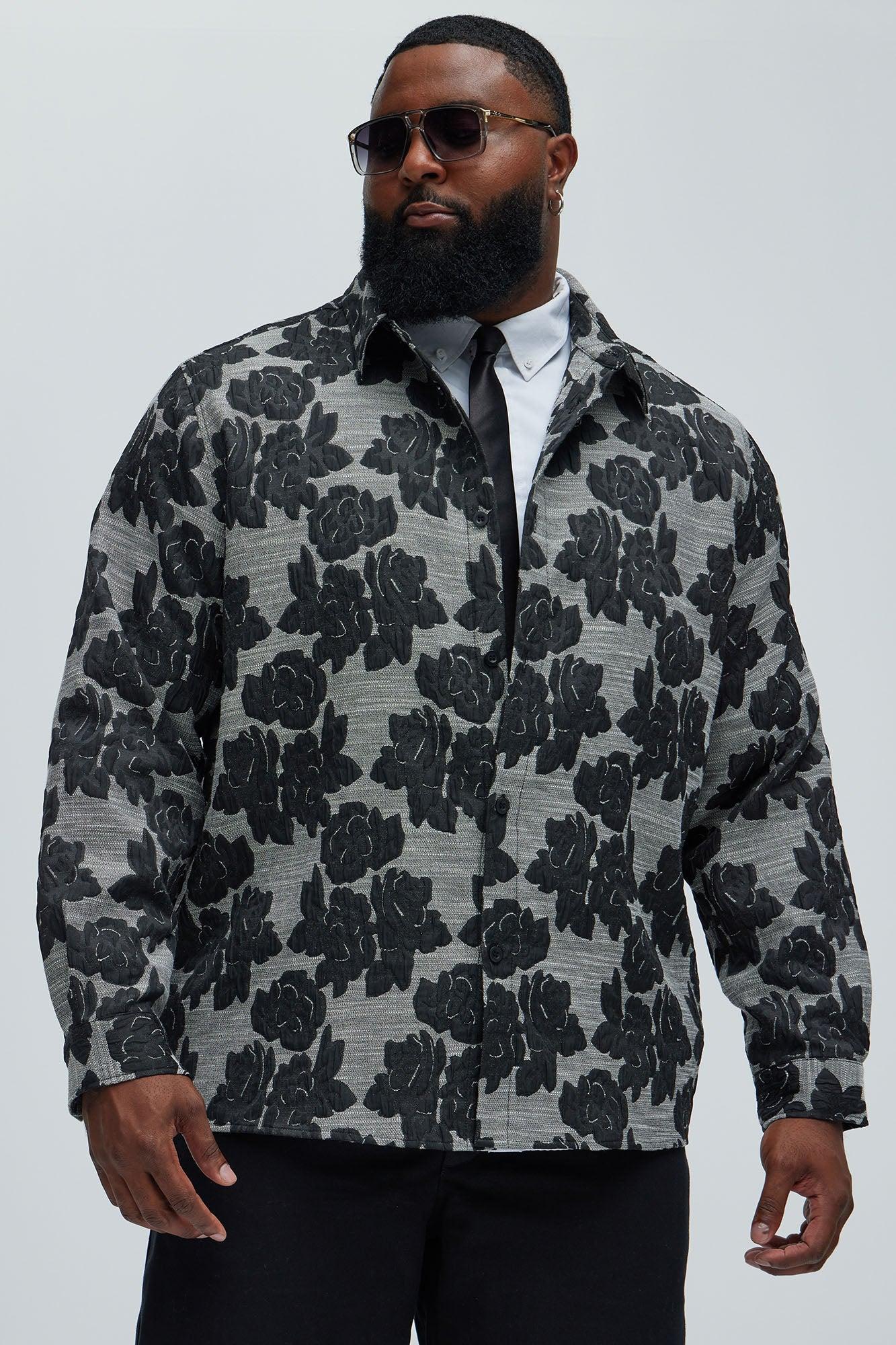 Bartlett Jacquard Long Sleeve Shirt - Black Product Image