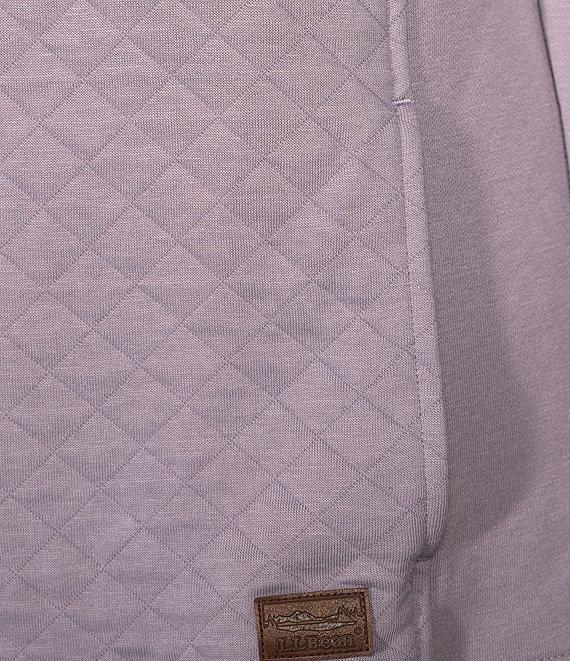L.L.Bean Quilted Knit Stand Collar Long Sleeve Kangaroo Pocket Quarter-Zip Pullover Top Product Image