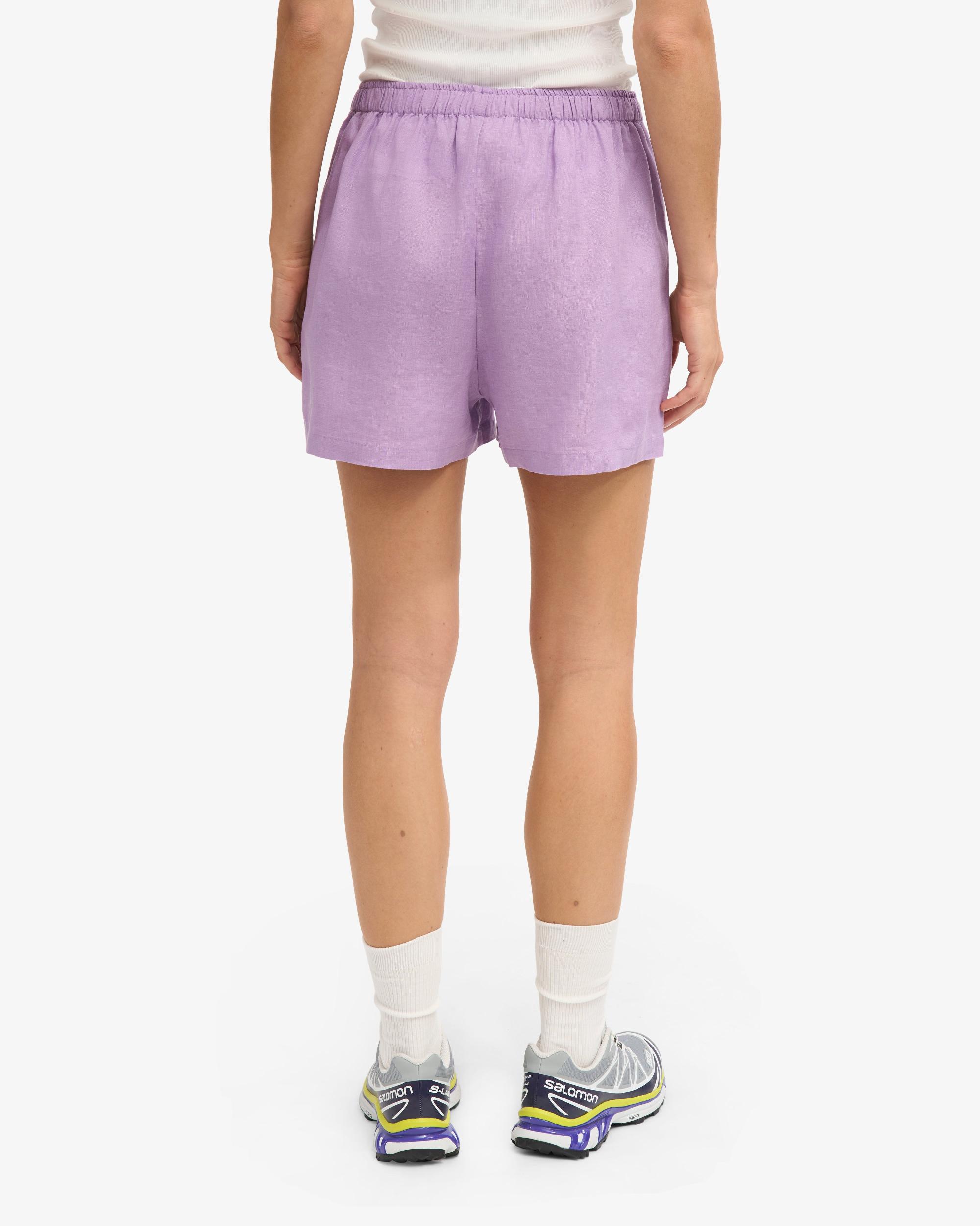 Linen Shorts - Soft Lavender Product Image