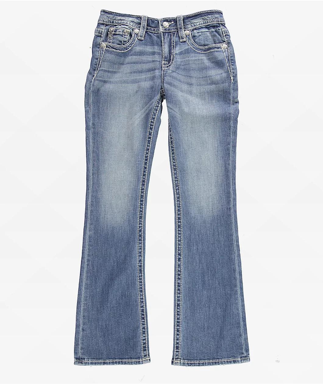 Miss Me Angellica Butterfly Medium Wash Bootcut Jeans Product Image