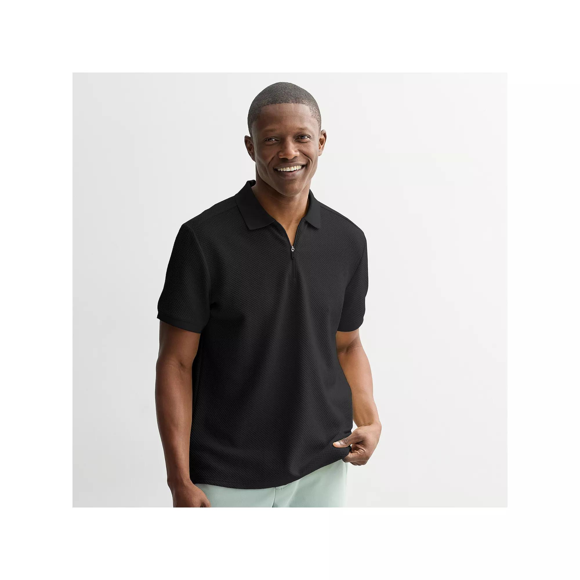 Men's FLX Texture Zipper Polo,  Product Image