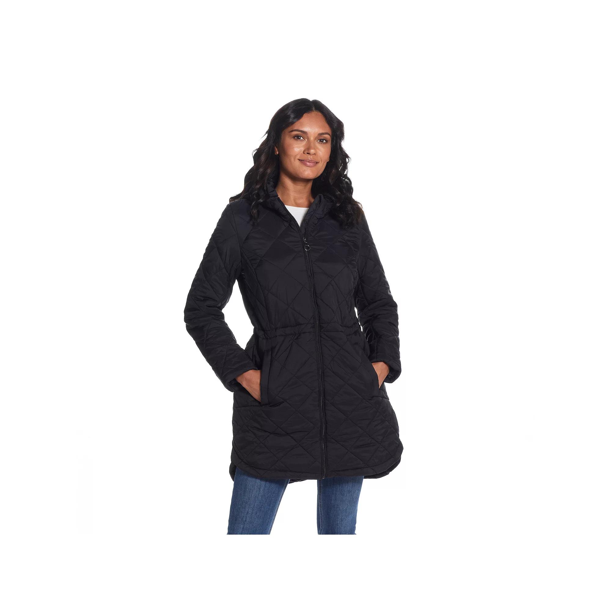 Women's Weathercast Hood Quilted Anorak Jacket, Size: Medium, Black Product Image