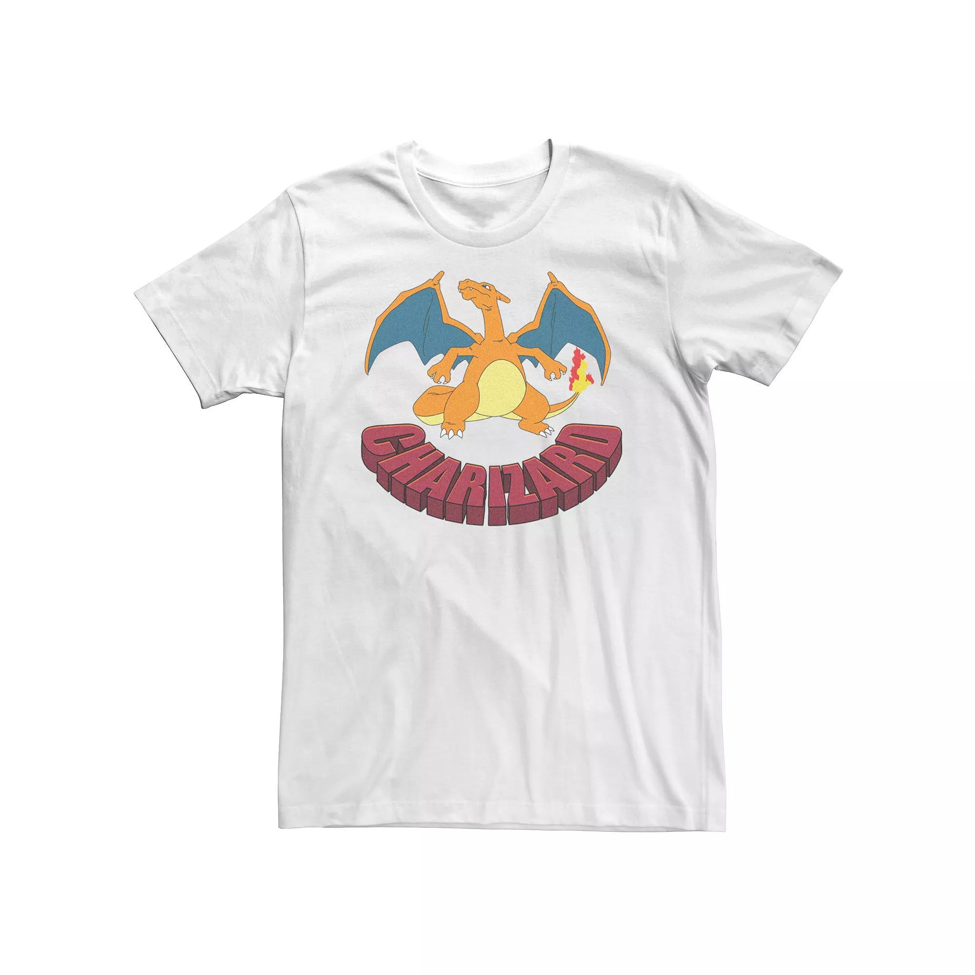 Big & Tall Pokemon Base Set Charizard Poster Graphic Tee, Men's, Size: 4XL Tall, White Product Image