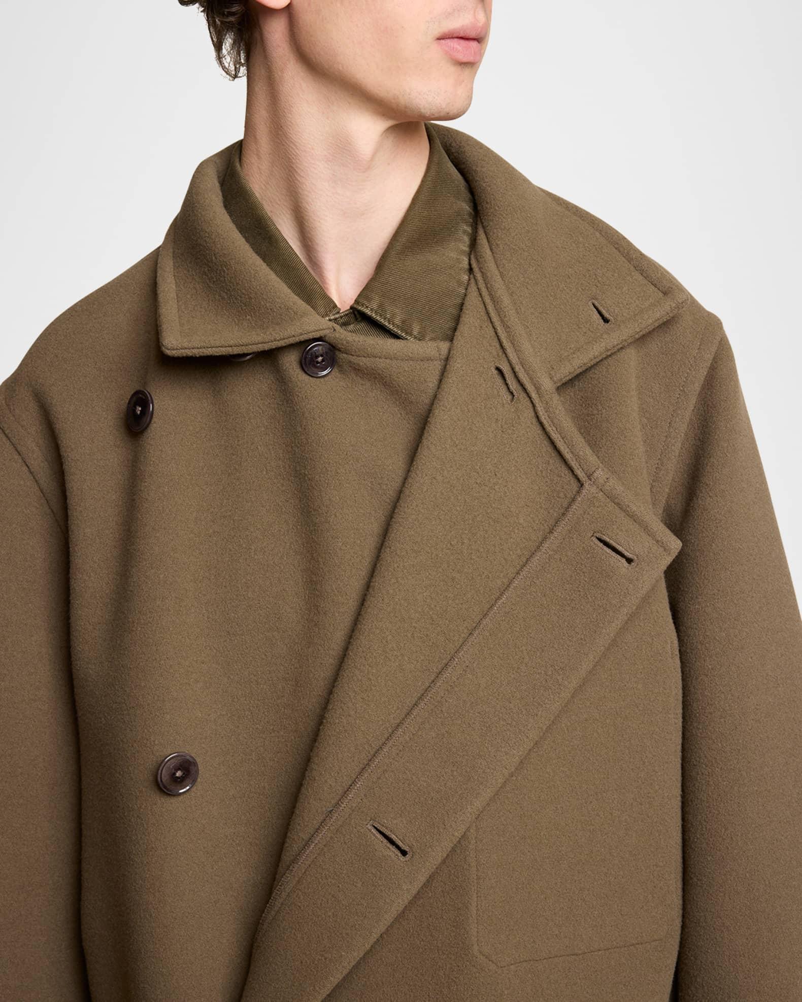 Men's Double Wool Wrap Coat Product Image