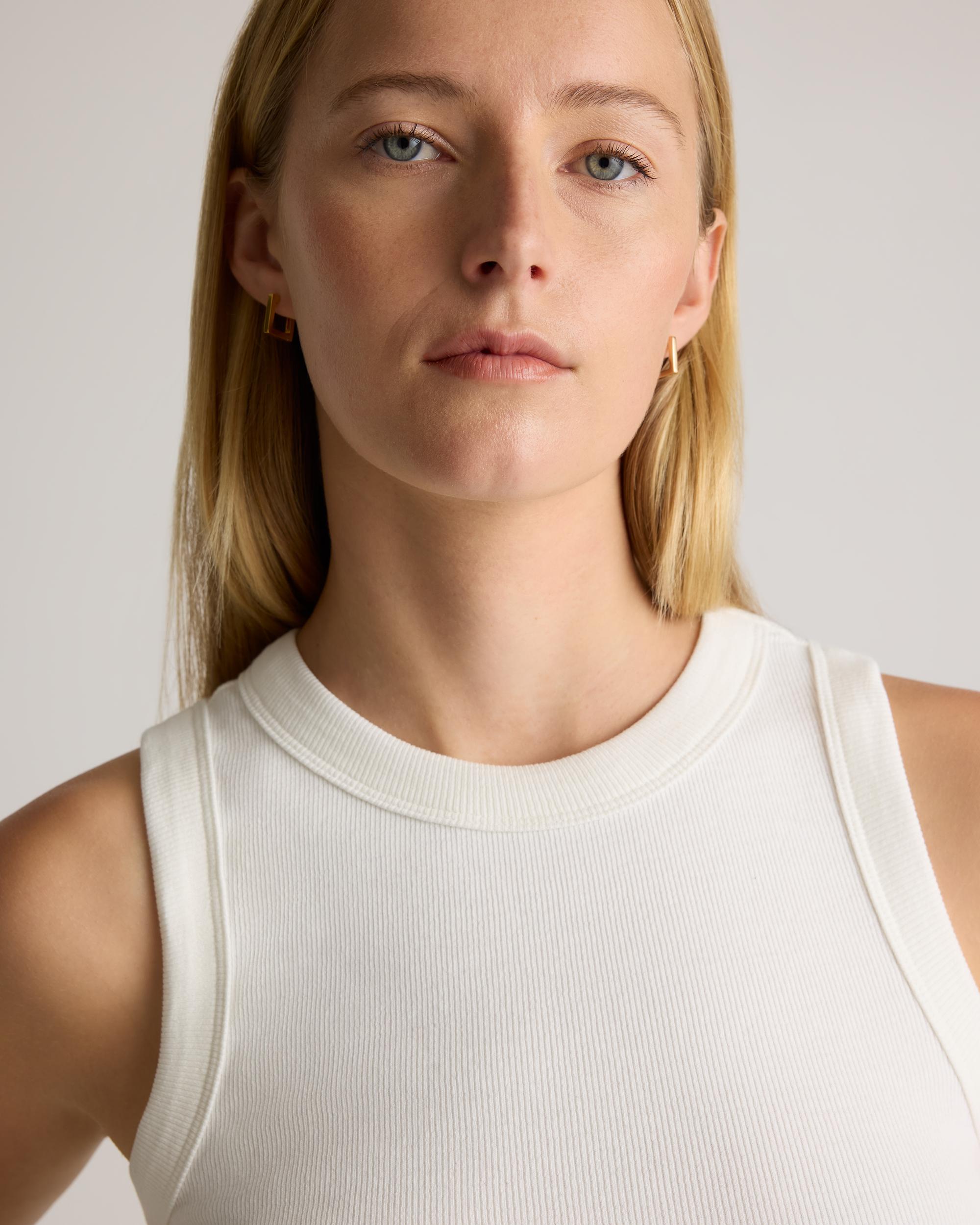 Quince | Women's Micro-Rib Cropped Cutaway Tank Top Size XL, Organic Cotton Product Image