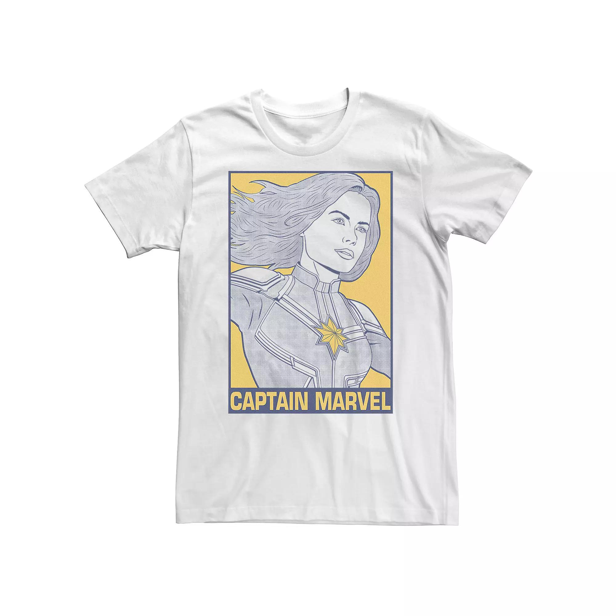 Big & Tall Marvel Avengers Endgame Captain Marvel Pop Art Tee, Men's, Size: 4XLT, White Product Image