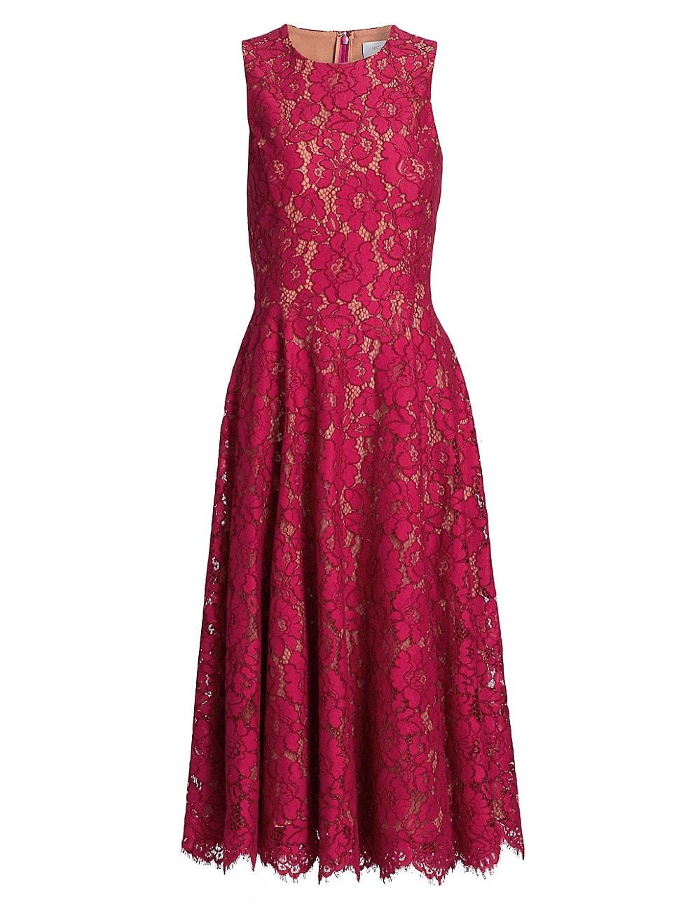 Womens Lace Sleeveless Midi-Dress Product Image