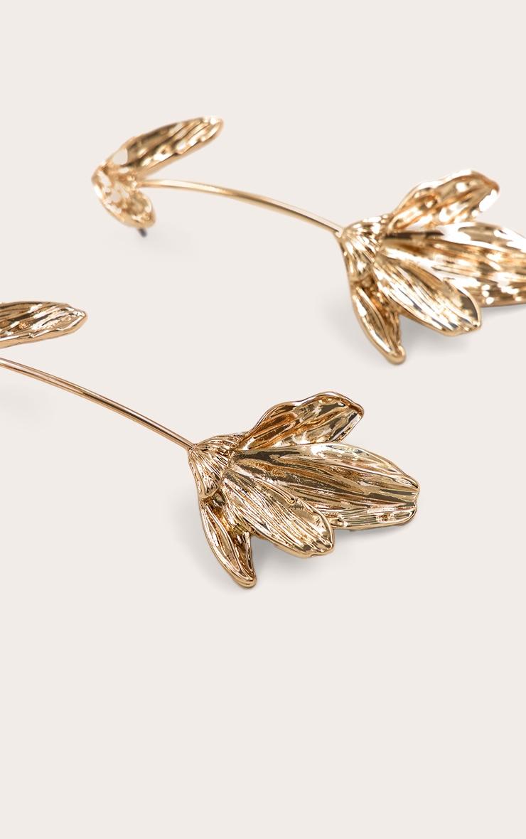 Gold Leaf Structured Draped Earrings Product Image
