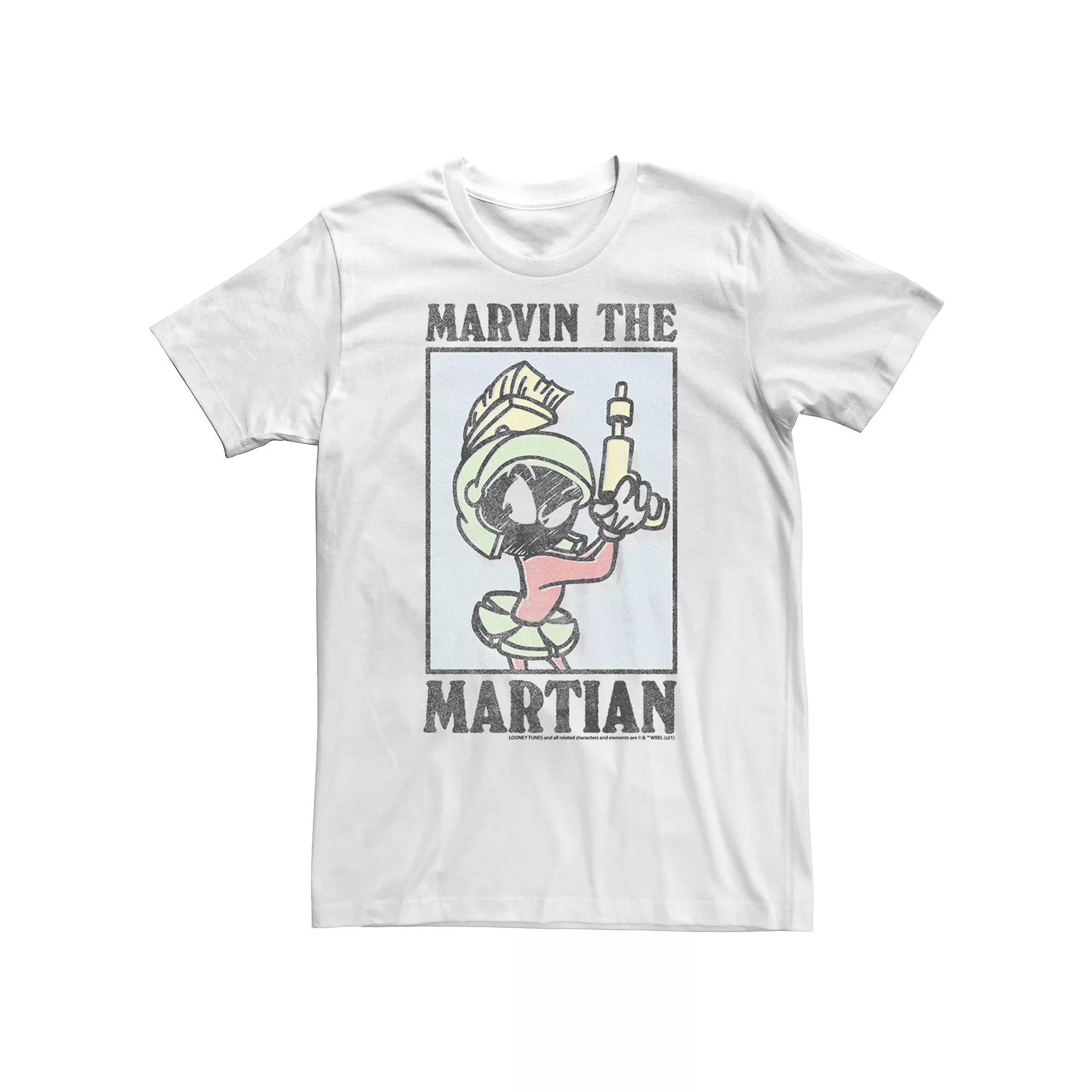 Men's Looney Tunes Pop Marvin Boxed Up Tee, Size: Large, White Product Image