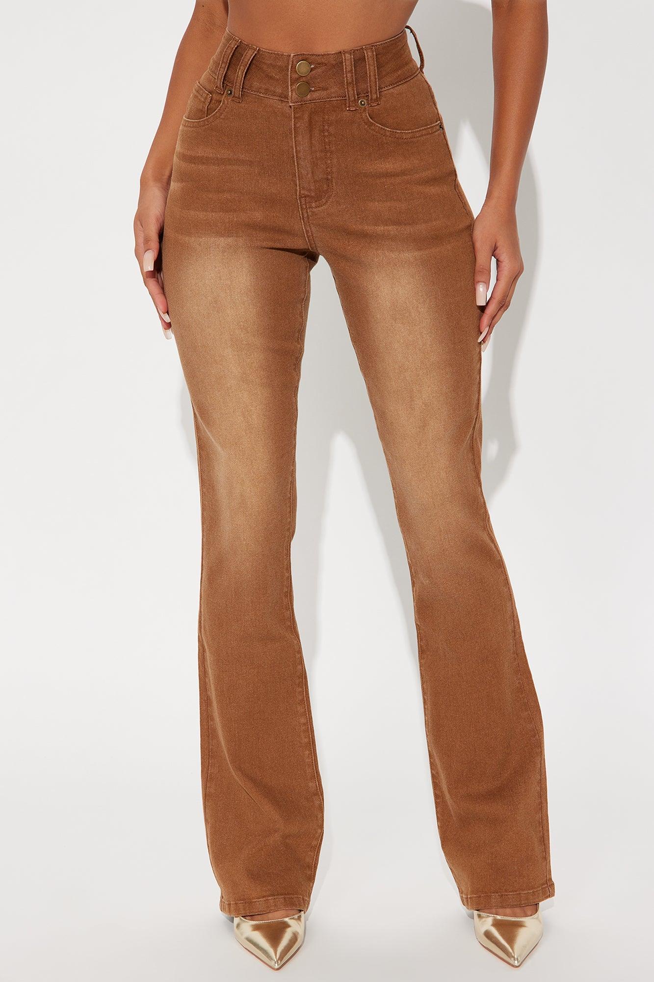Fatal Attraction Stretch Bootcut Jeans - Brown Female Product Image
