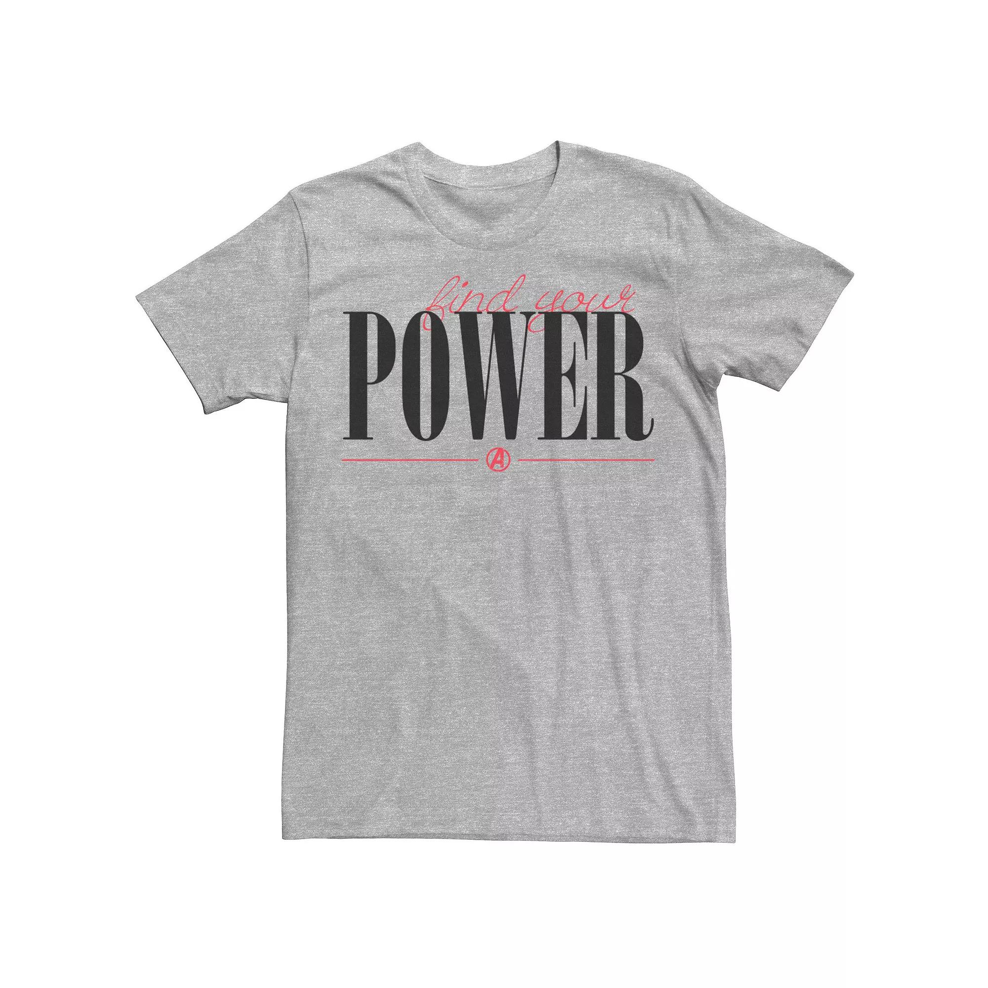 Men's Marvel Find Your Power Script Tee, Size: 3XL, Athletic Grey Product Image
